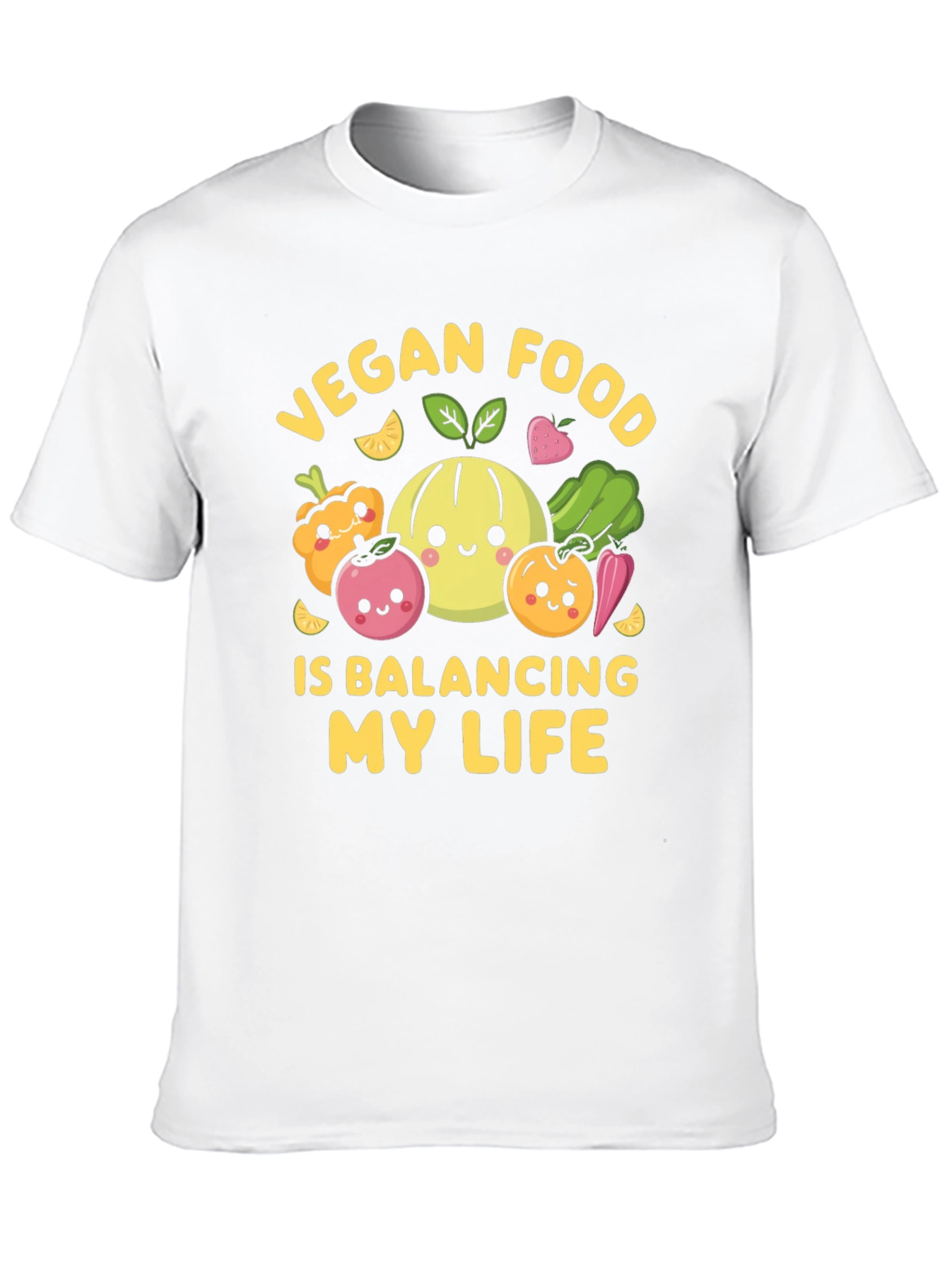 Black Vegan Food Balancing Life T-Shirt view 10