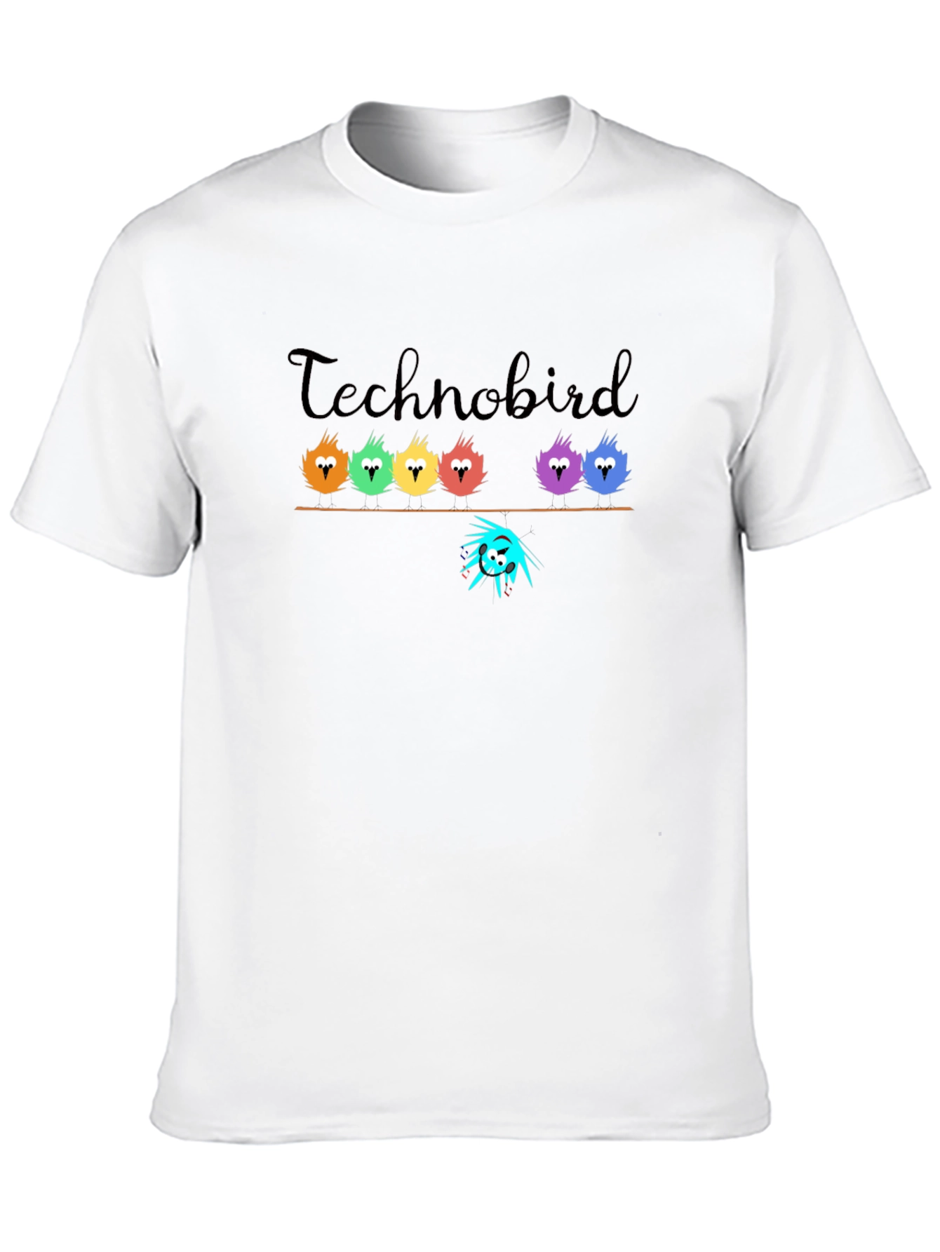 Black Technobird Graphic T-Shirt - Unique Bird Design view 10
