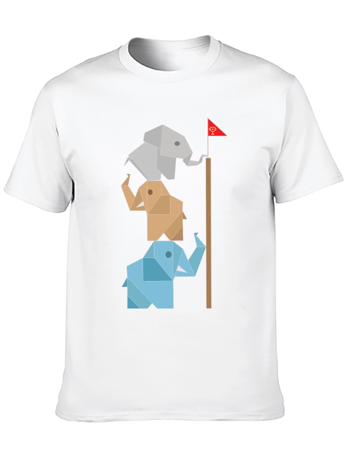 Black Origami Elephant Totem Tee - Unique Graphic Design view 10