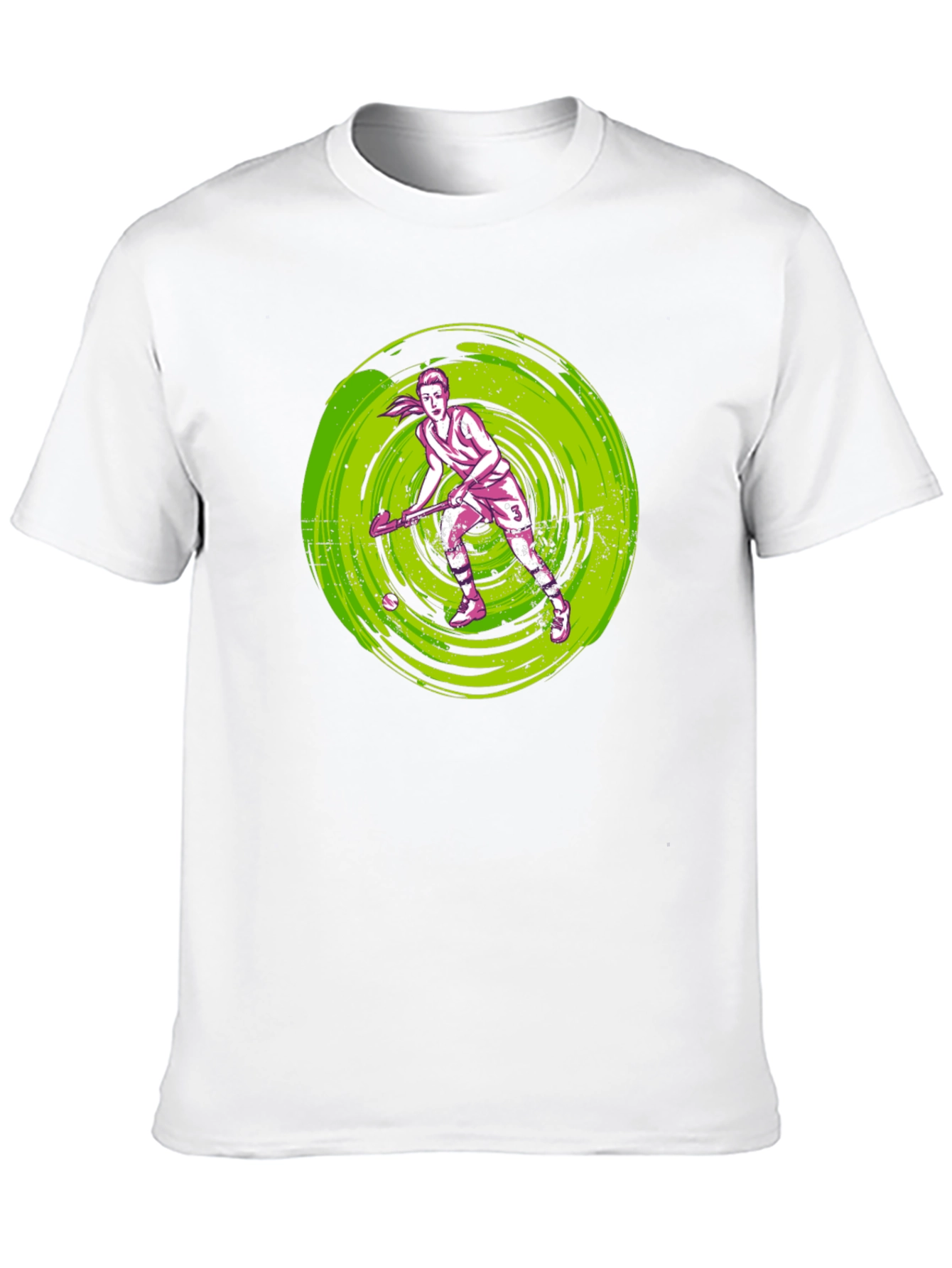 Black Field Hockey Player Graphic T-Shirt view 10