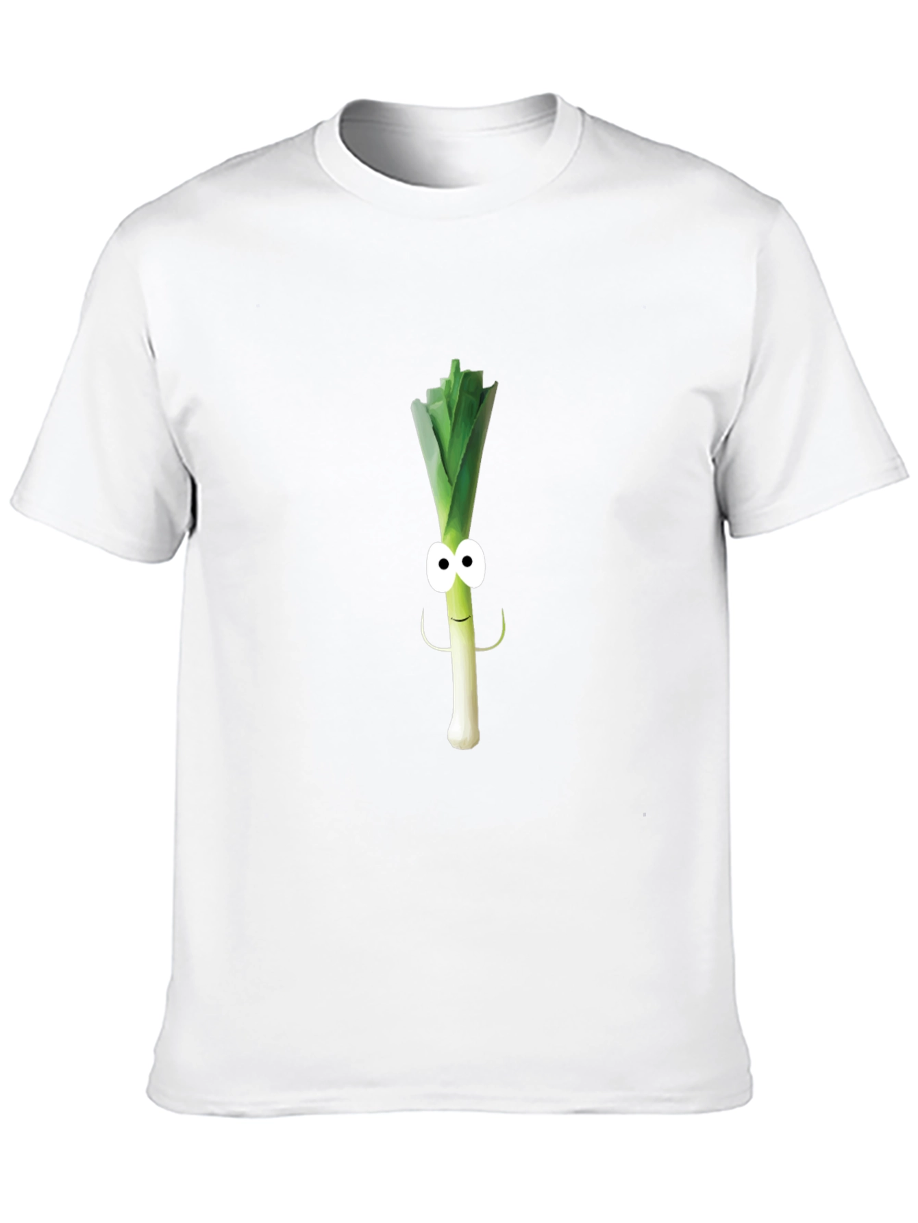 Black Funny Leek Character Black T-Shirt view 10