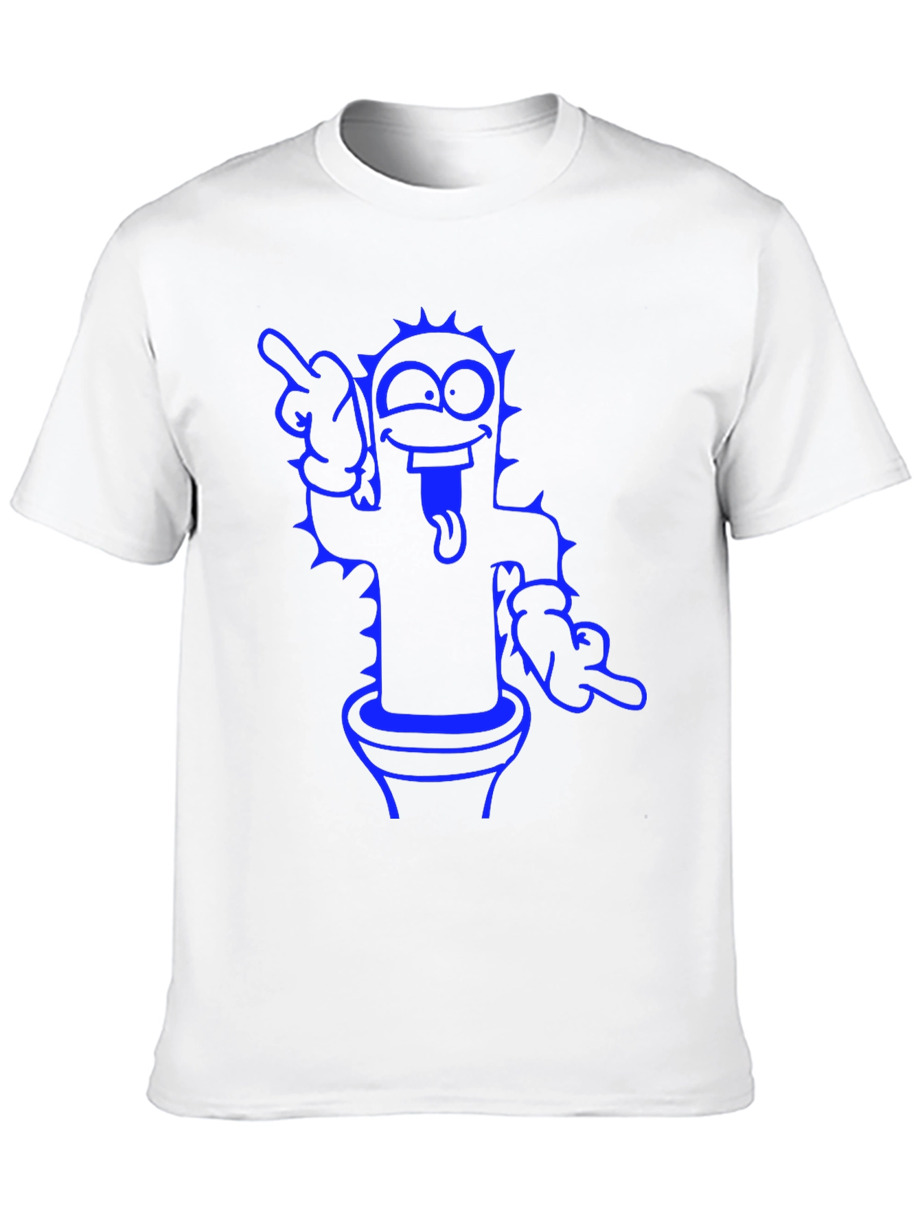 Black Cactus Cartoon Graphic T-Shirt - Black view 10