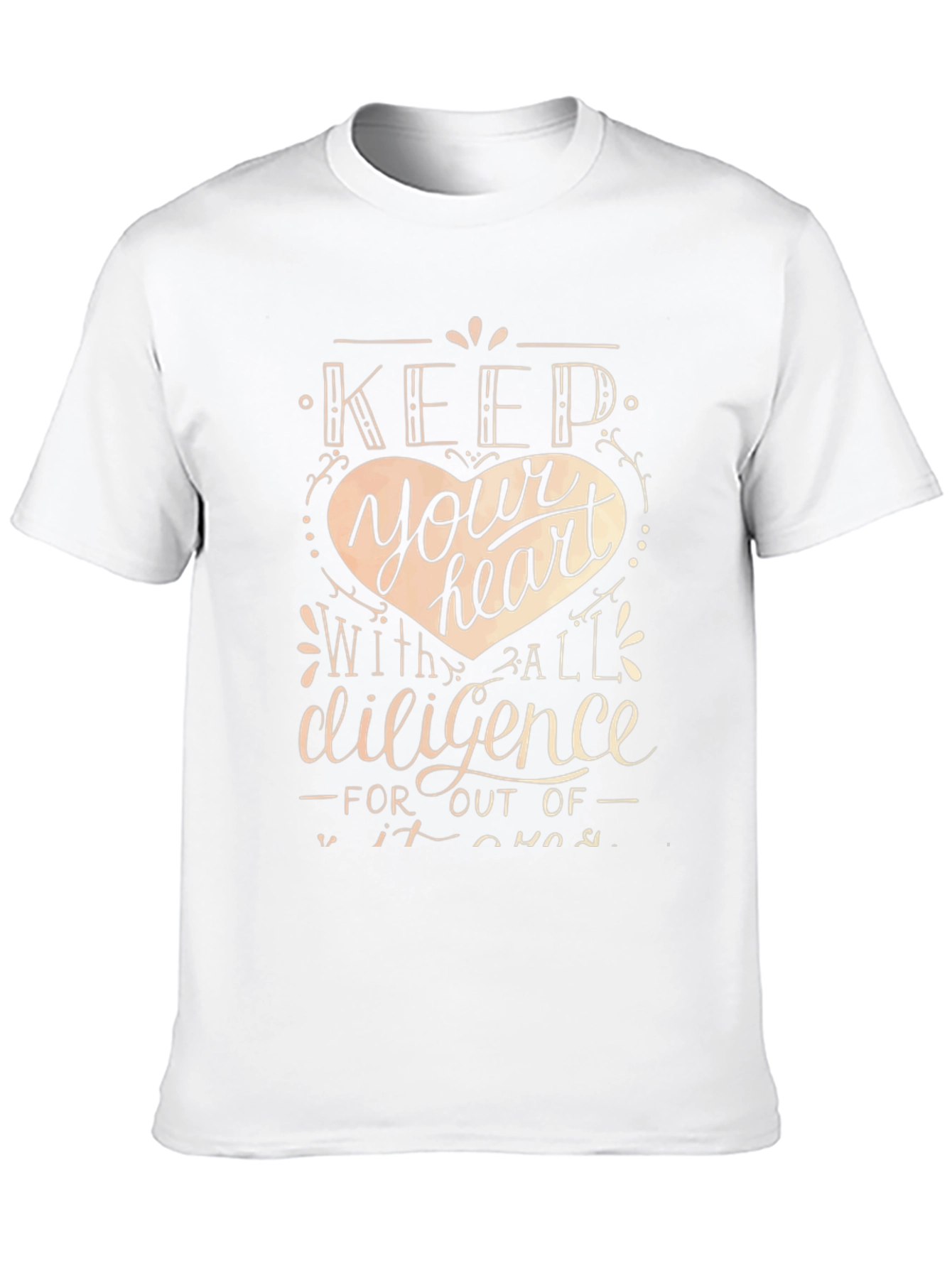 Black Keep Your Heart T-Shirt - Inspirational Design view 10