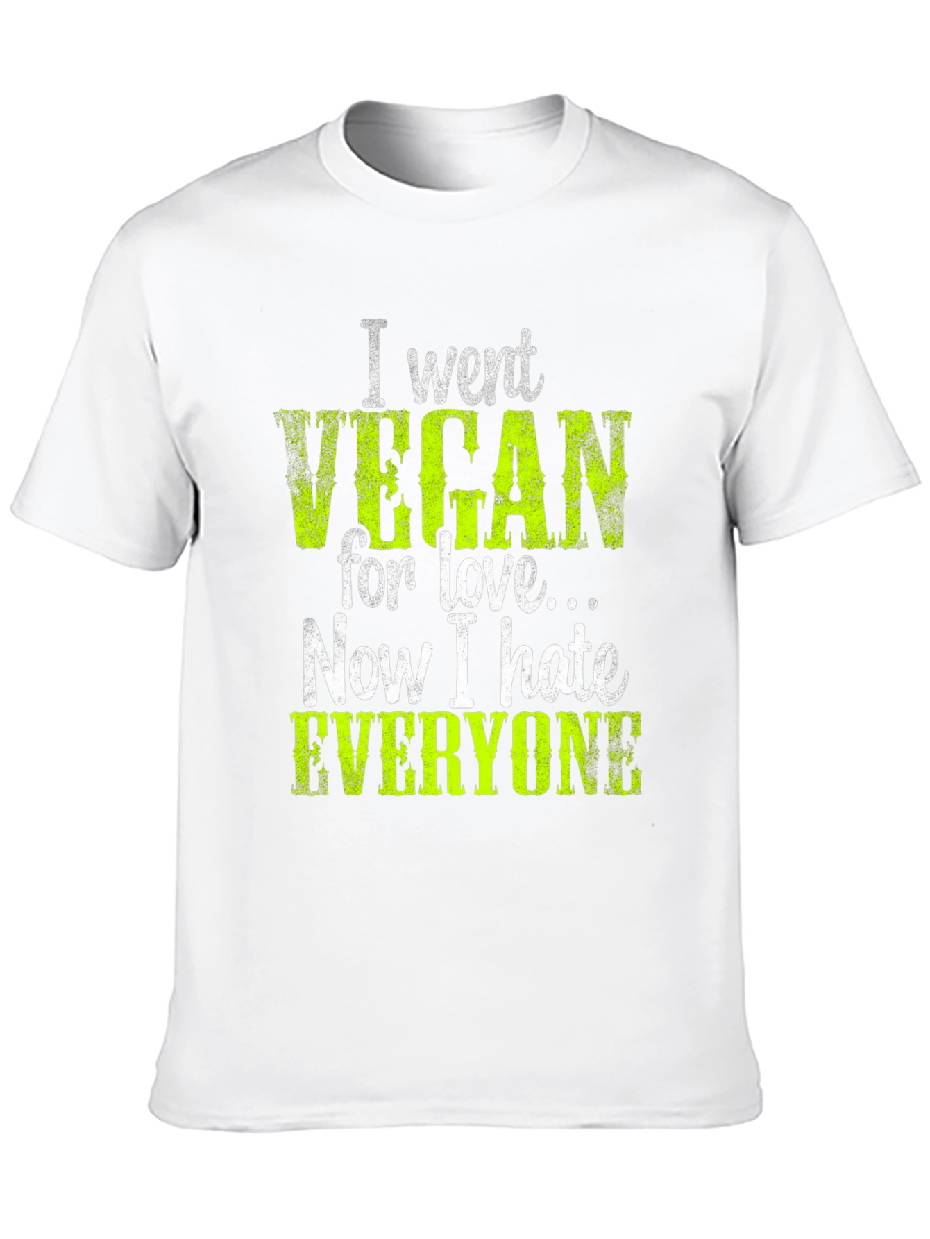 Black Vegan Hate Everyone Graphic T-Shirt view 10