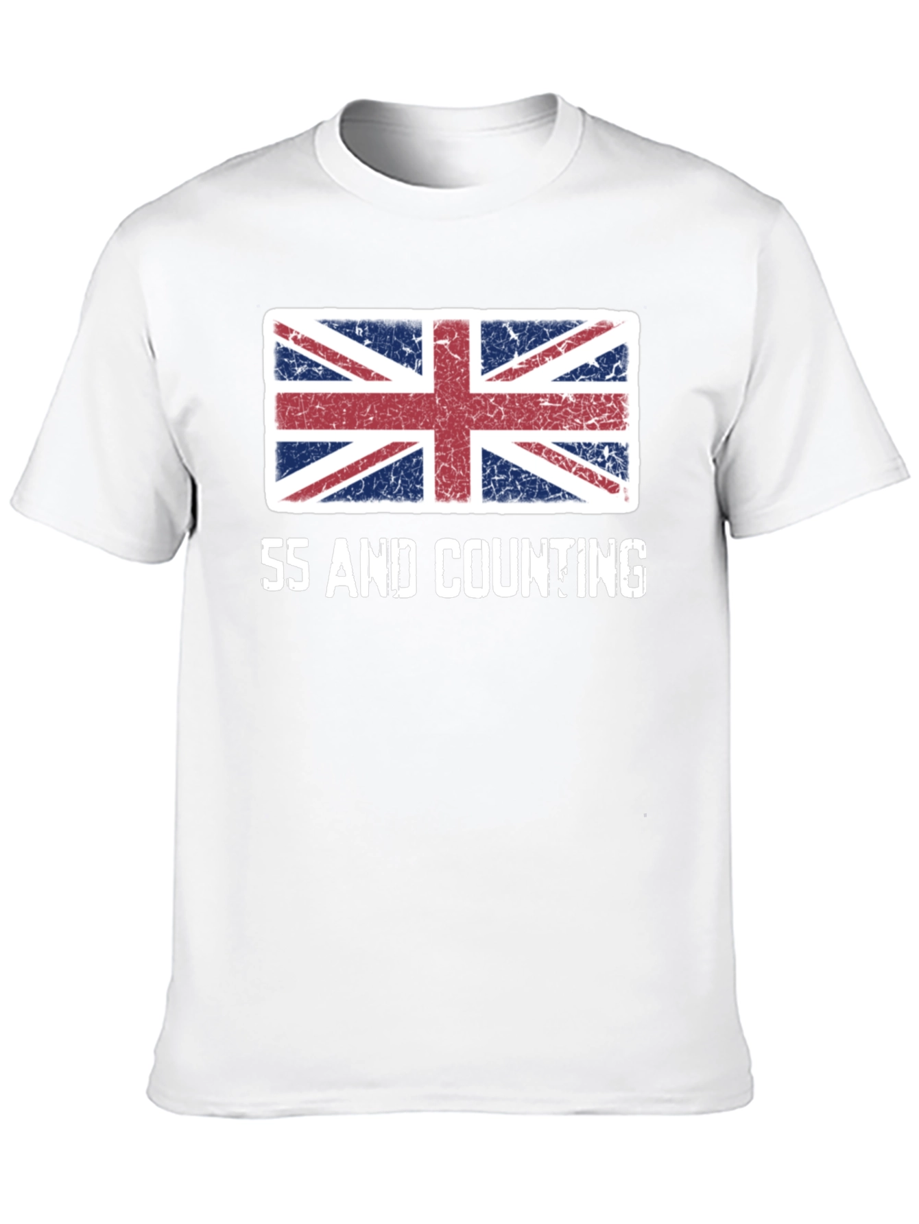 Black Union Jack Flag 55 and Counting Graphic T-Shirt view 10