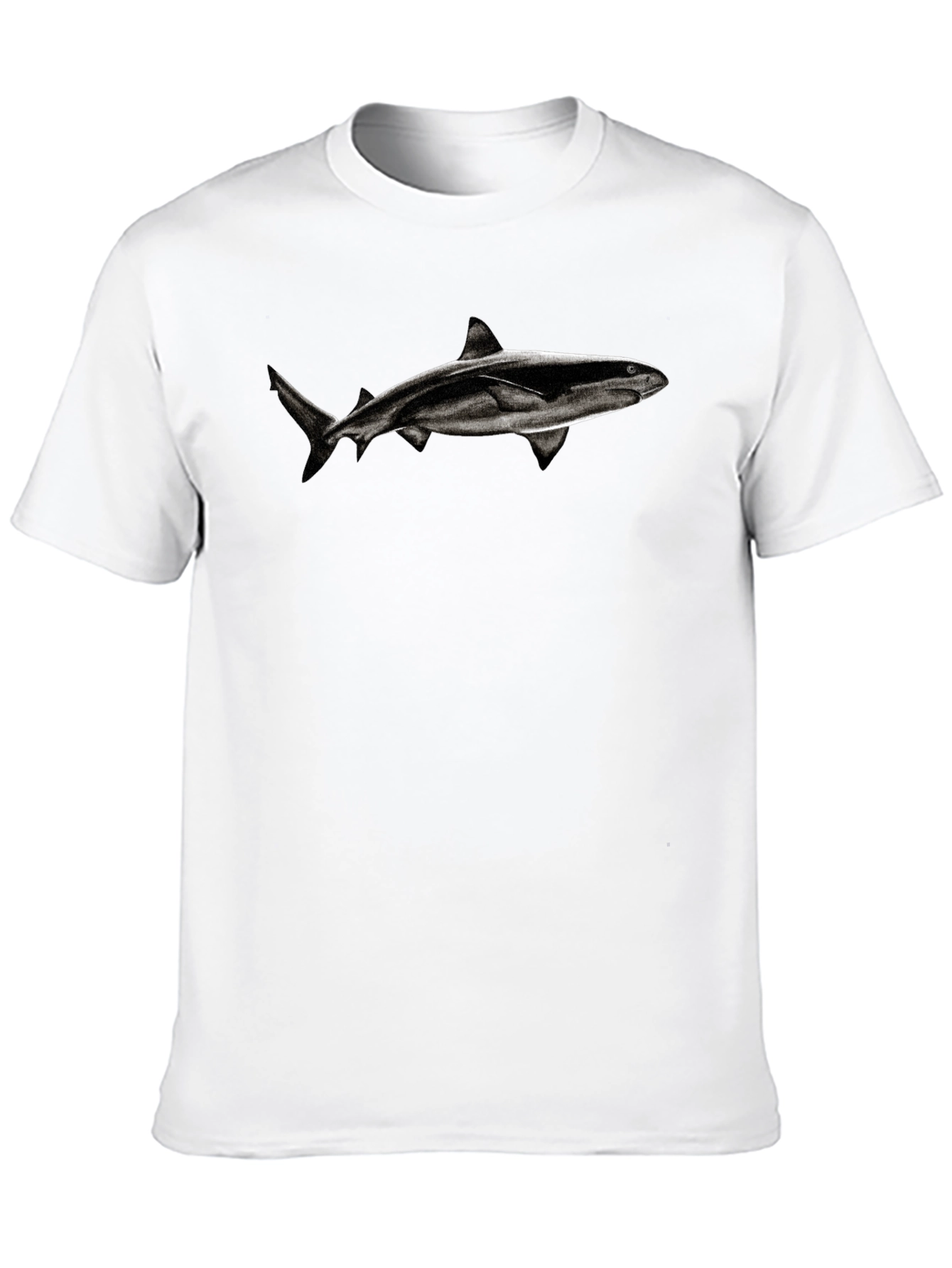 Black Shark Graphic Tee - Black Cotton Blend T-Shirt view 10