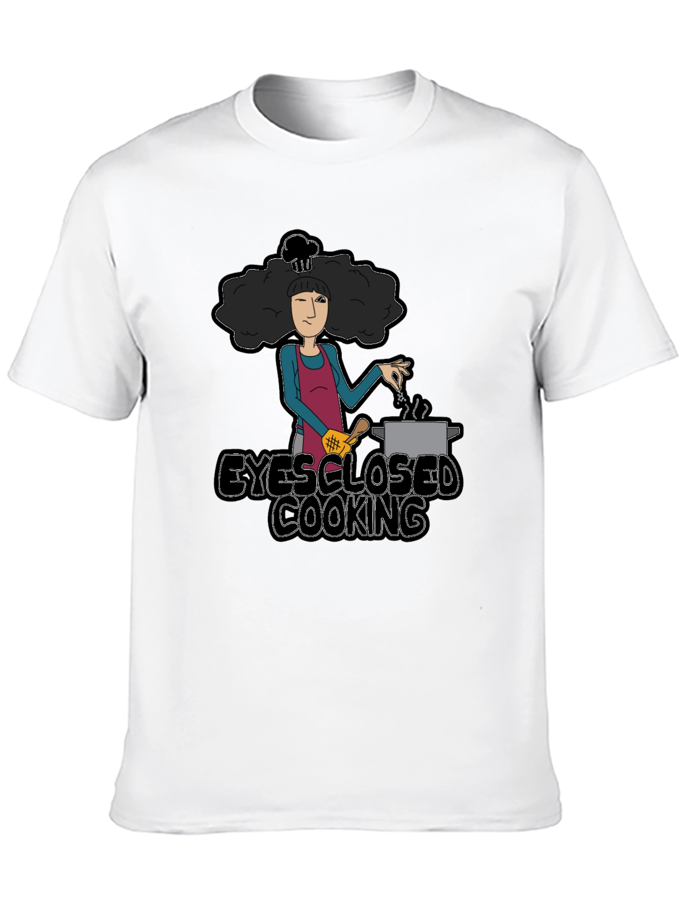 Black Eyes Closed Cooking Graphic T-Shirt view 10