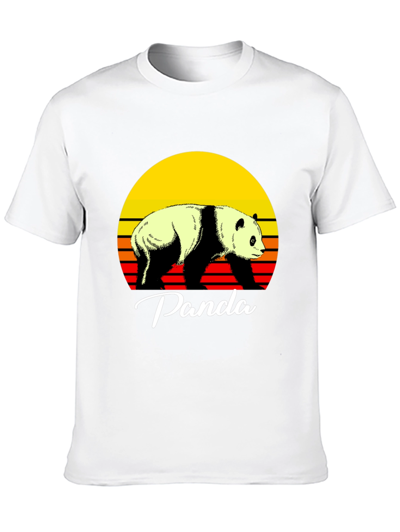 Black Retro Panda Graphic Tee - Sunset Design view 10