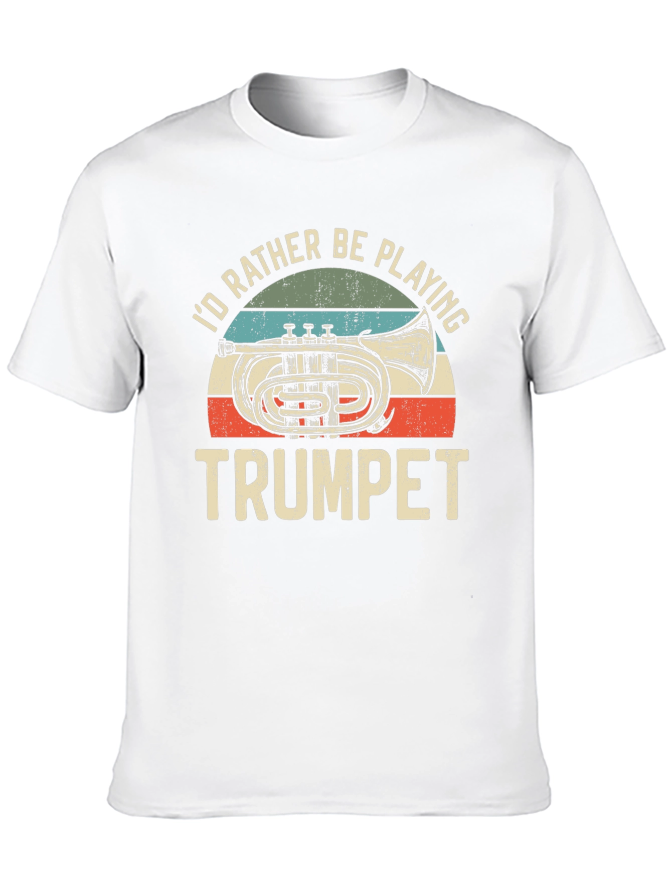 Black I'd Rather Be Playing Trumpet T-Shirt view 10