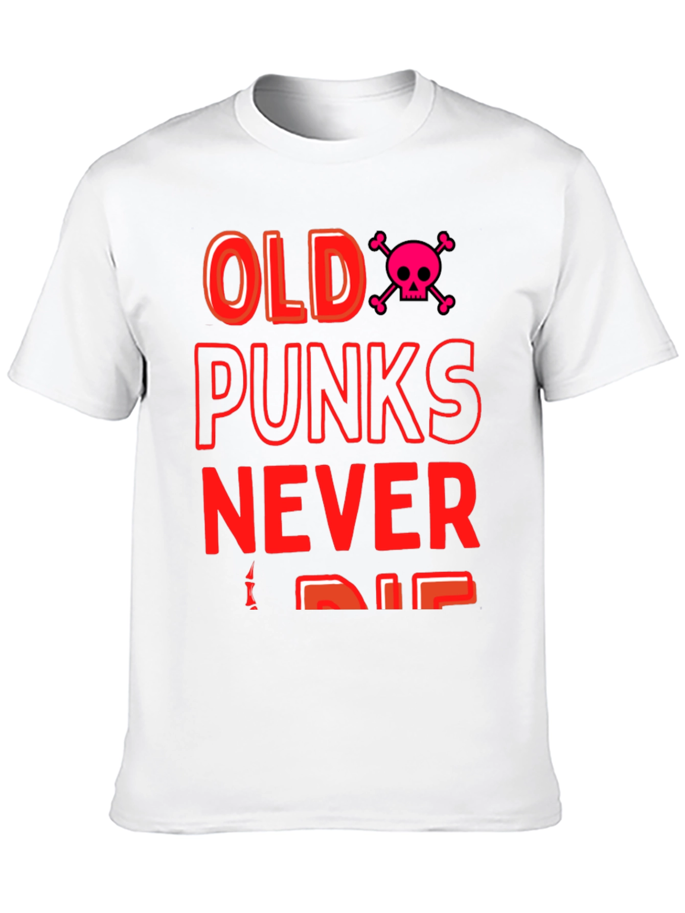 Black Old Punks Never Die Graphic Tee view 10