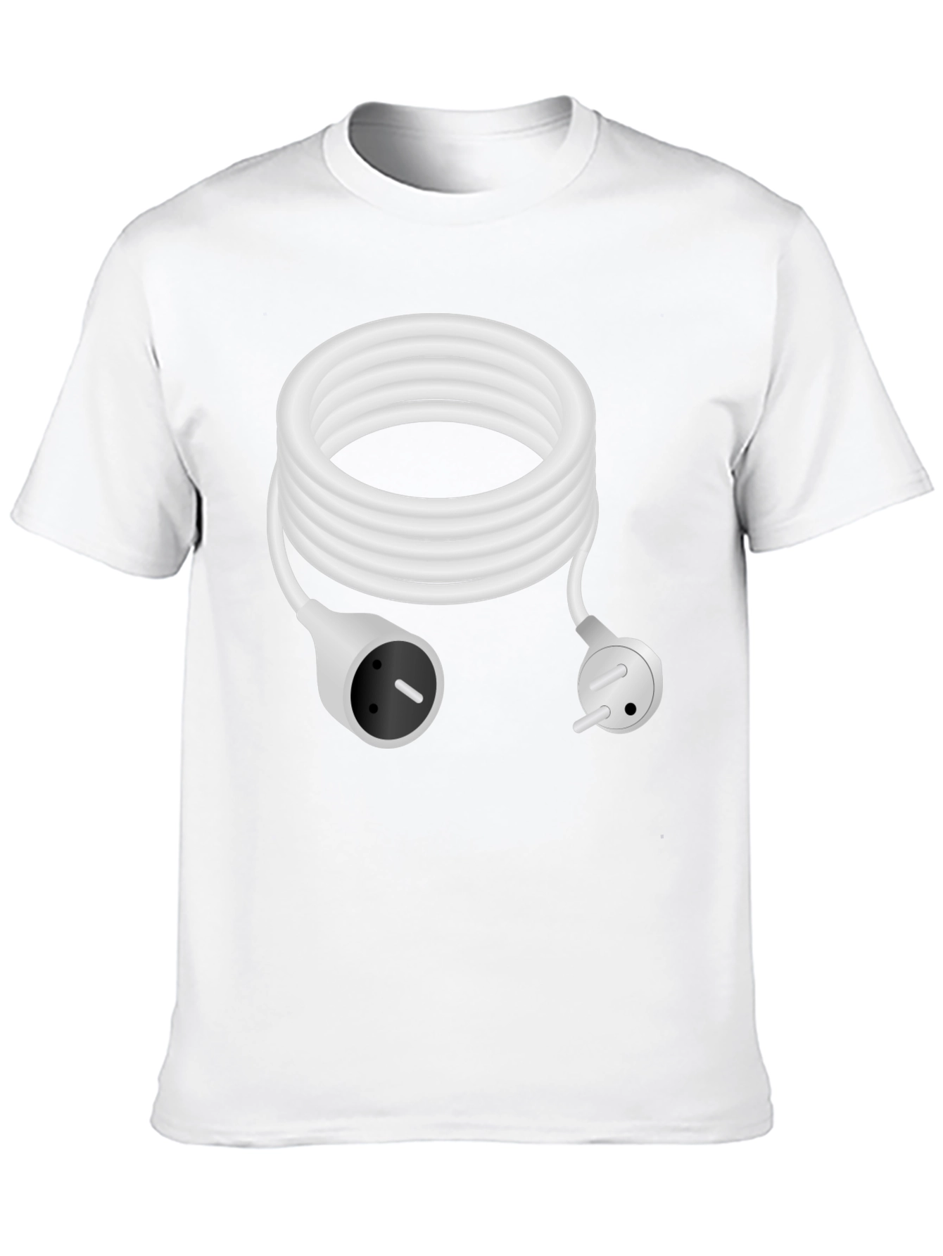 Black Plugged In Tee - White Cord Power T-Shirt view 10