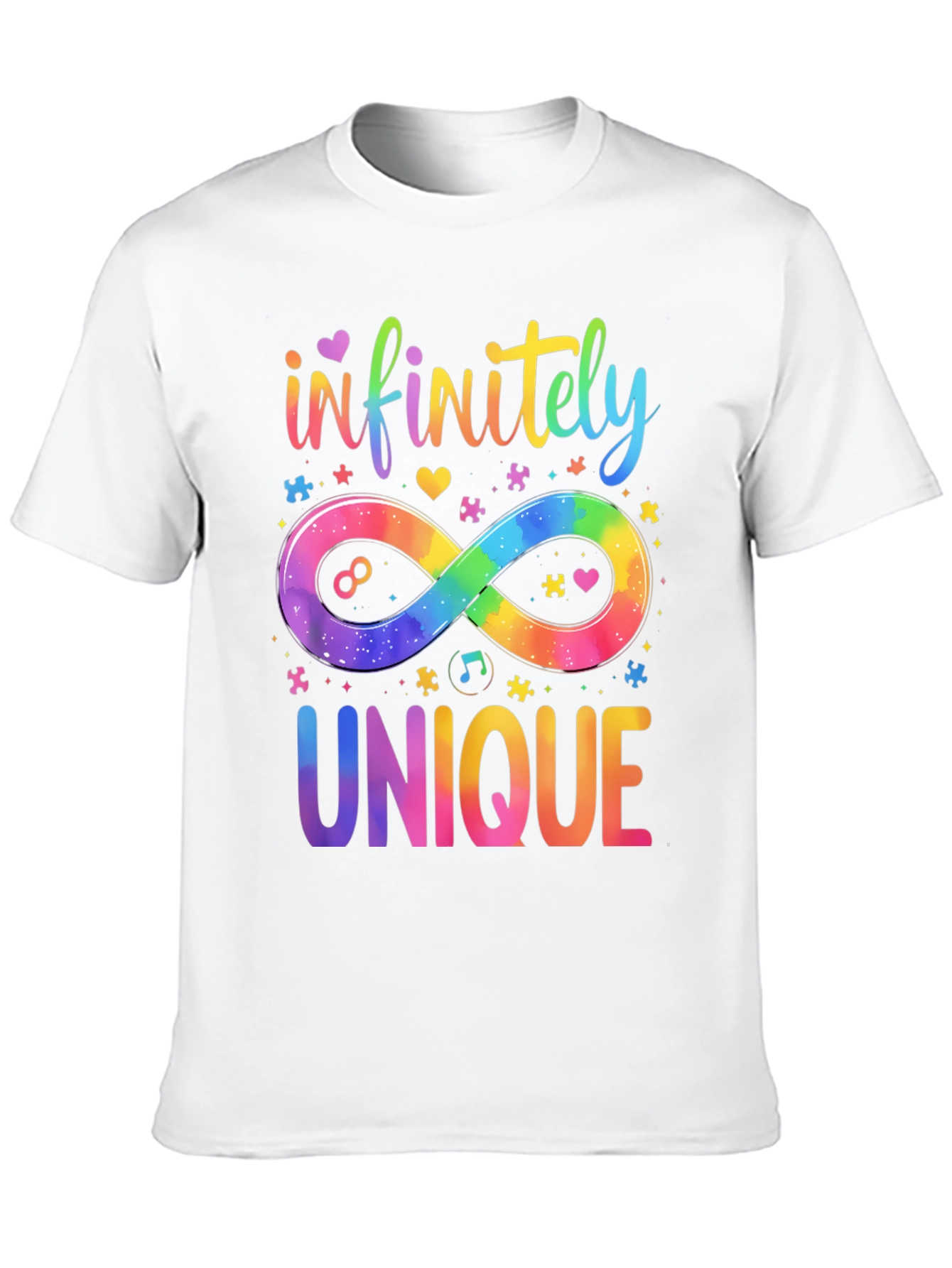 Black Infinitely Unique Autism Awareness T-Shirt view 10