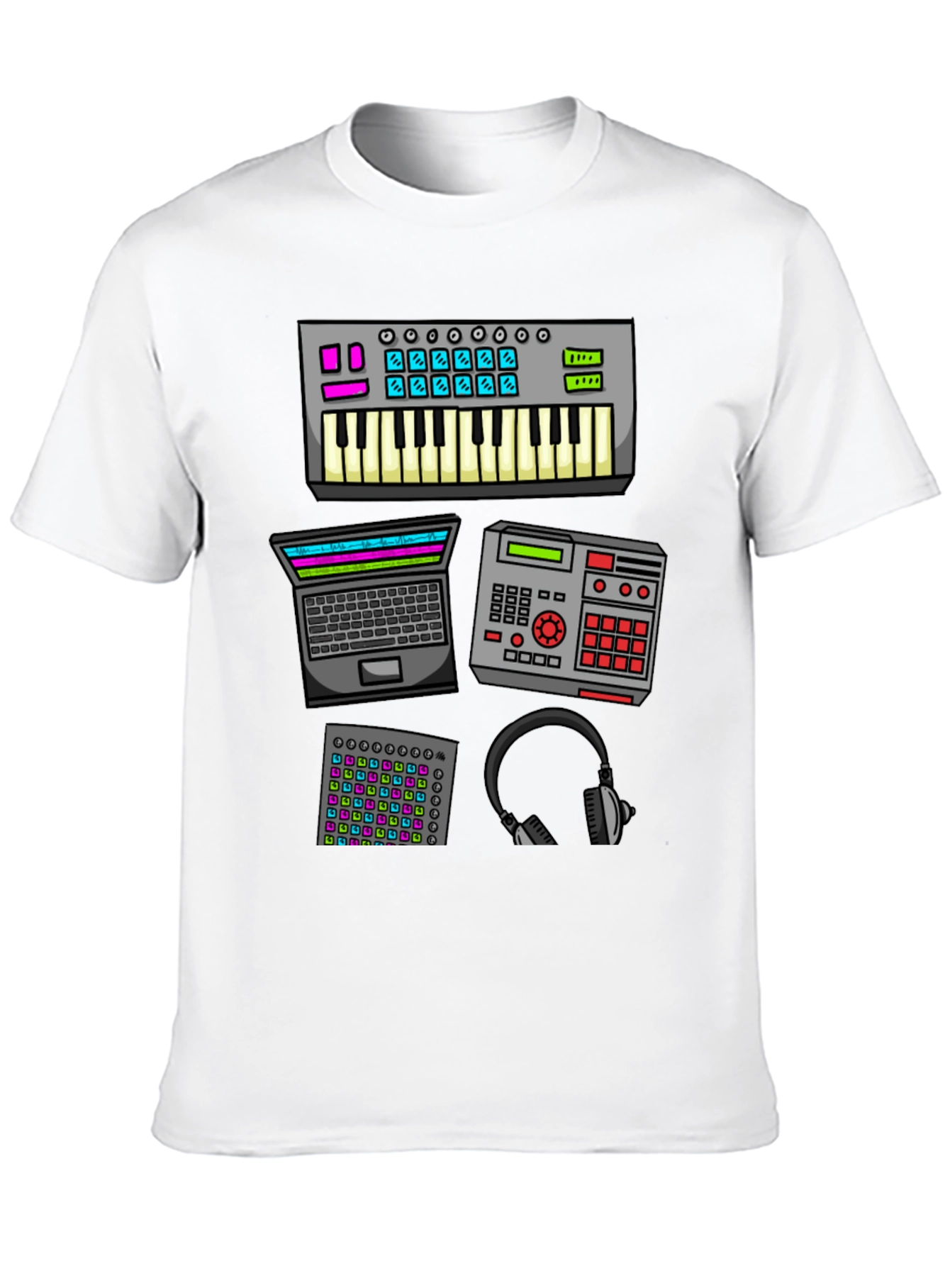Black Music Producer T-Shirt - Studio Equipment Design view 10