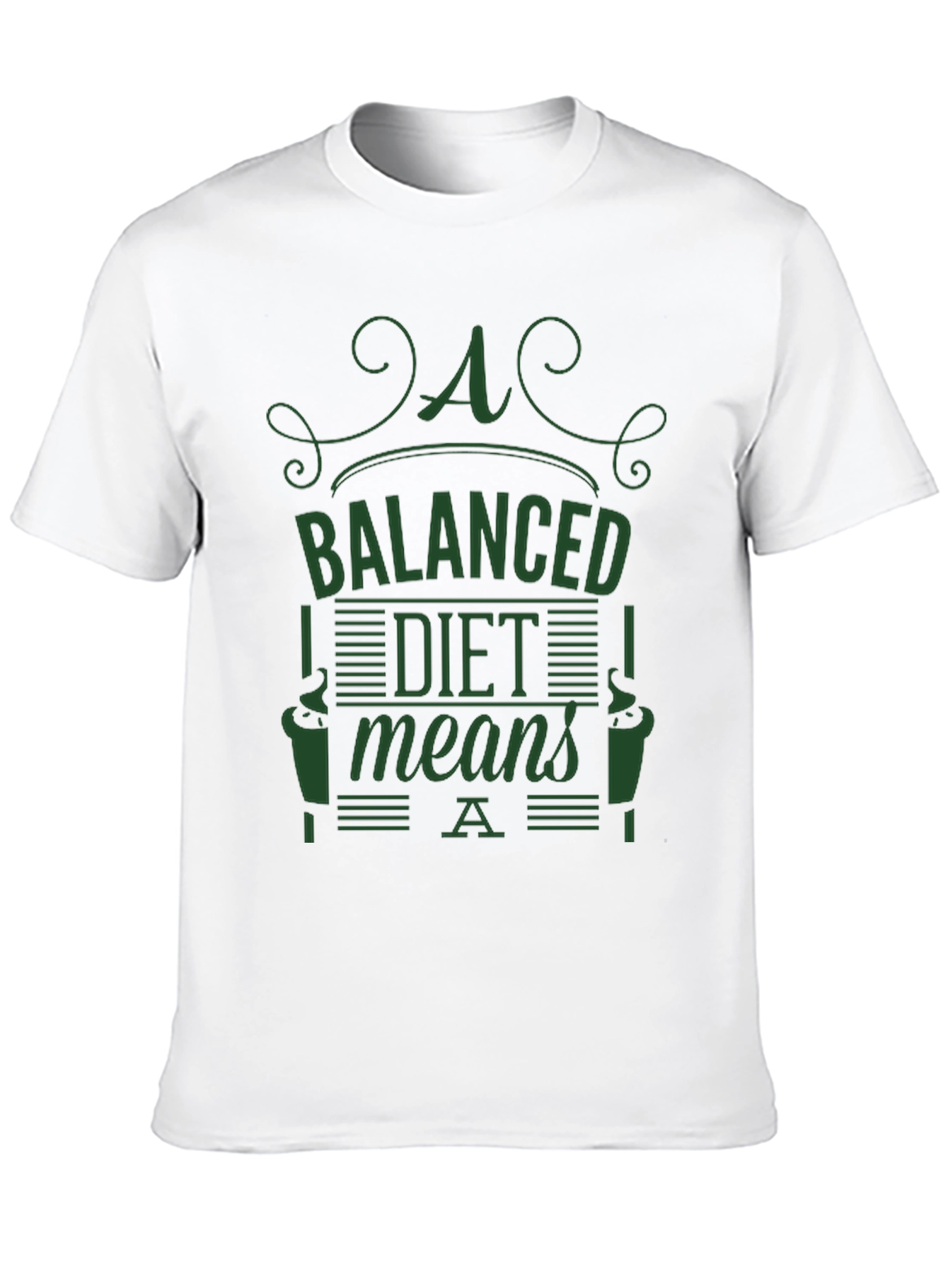Black Balanced Diet T-Shirt - Dark Green Graphic Tee view 10