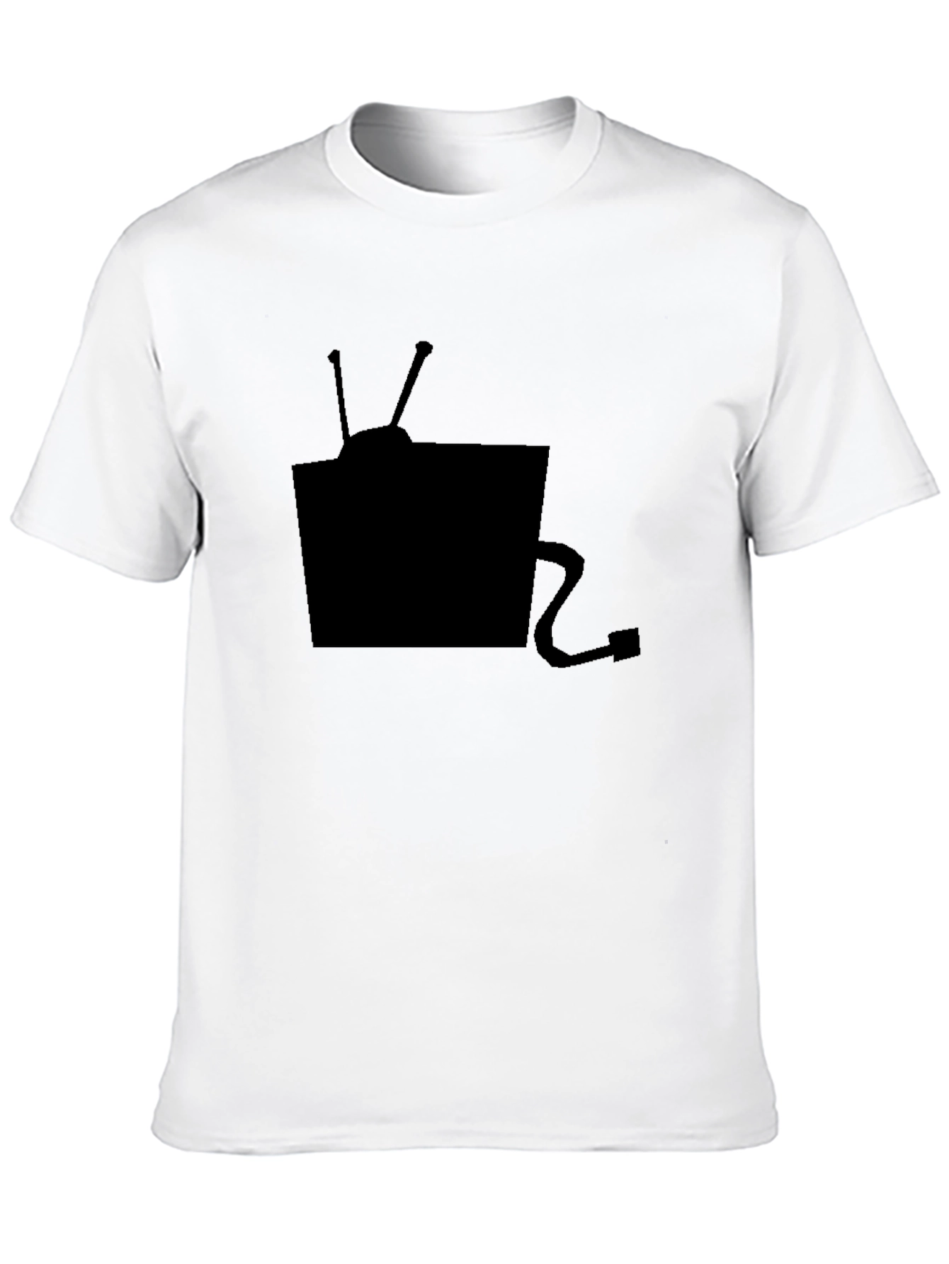 Black Retro TV Graphic Tee - Black Cotton T-Shirt view 10