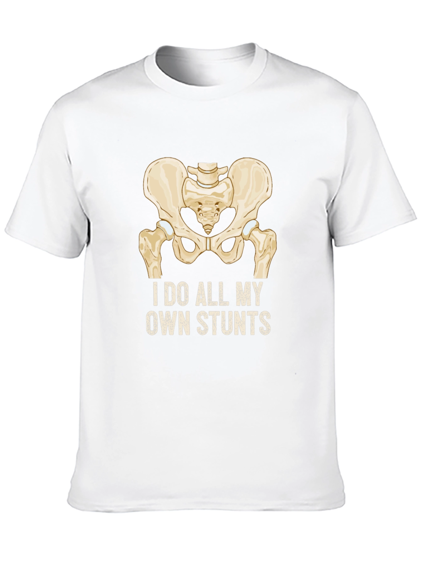 Black I Do All My Own Stunts T-Shirt - Humorous Broken Hip Design view 10