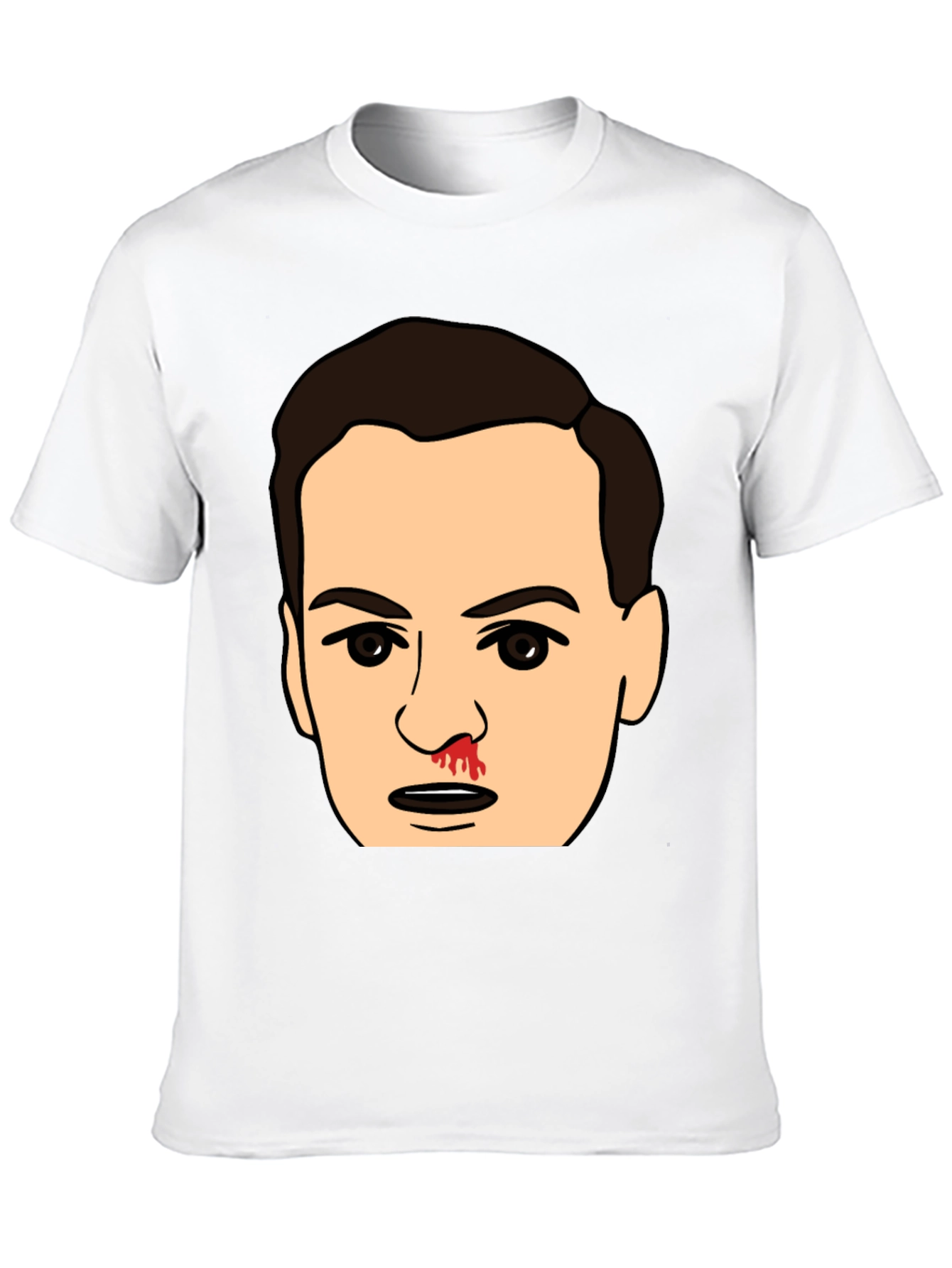Black Bloody Nose Cartoon Face Black T-Shirt view 10