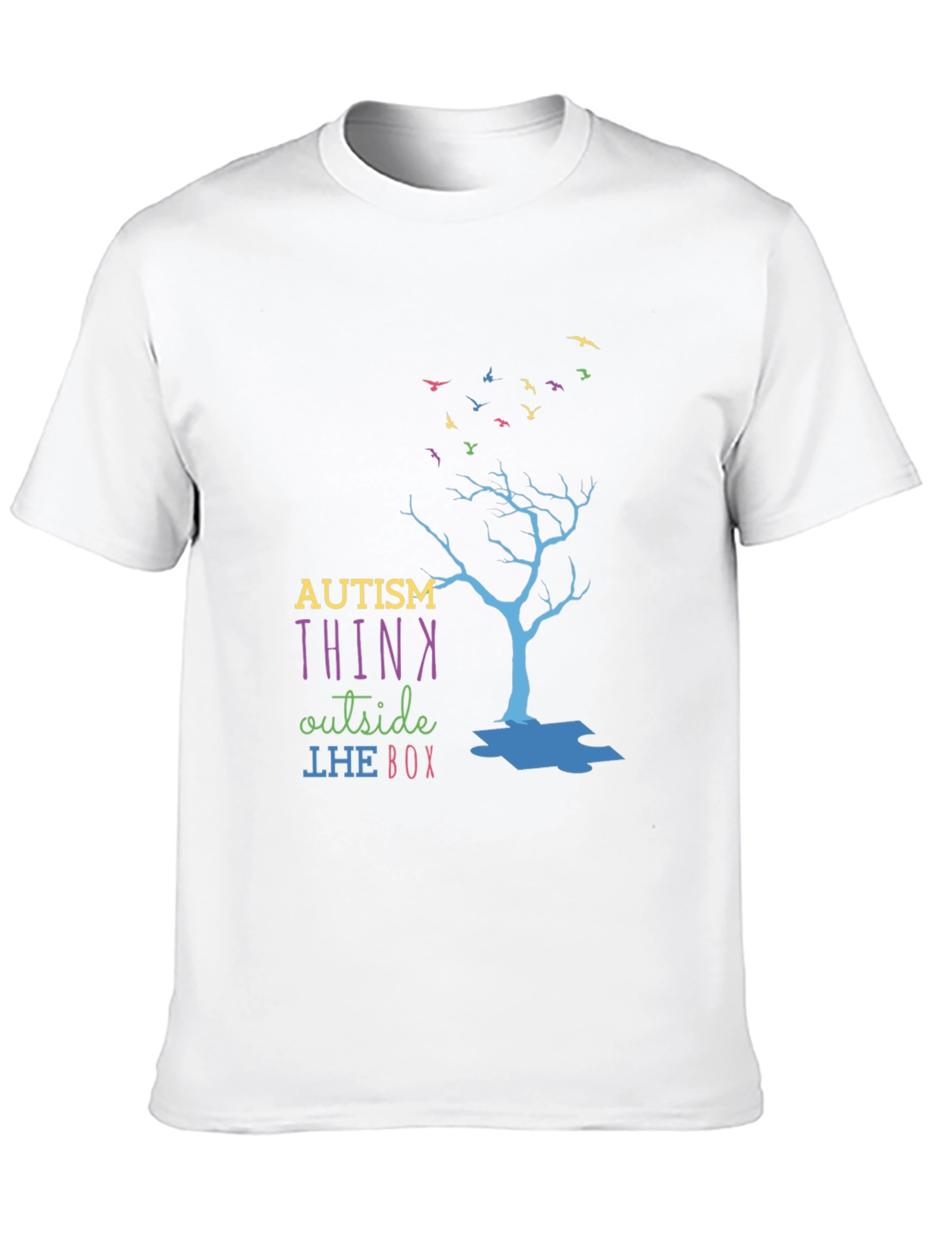 Black Autism Think Outside the Box T-Shirt view 10