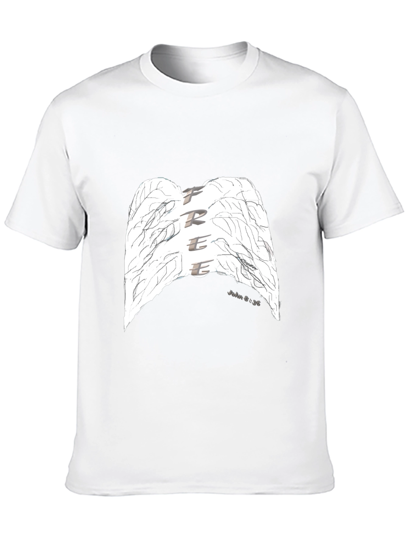 Black Free Wings Graphic T-Shirt - Black view 10