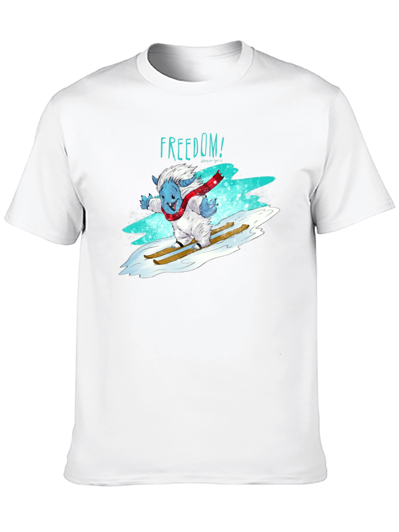 Black Freedom Skiing Yeti Graphic T-Shirt - Black view 10