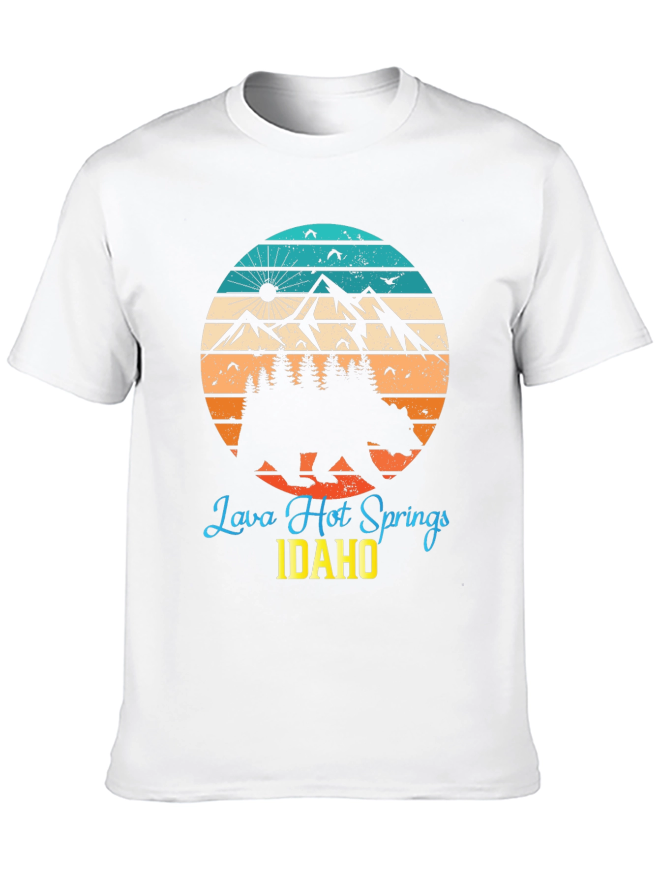 Black Lava Hot Springs Idaho Bear T-Shirt view 10