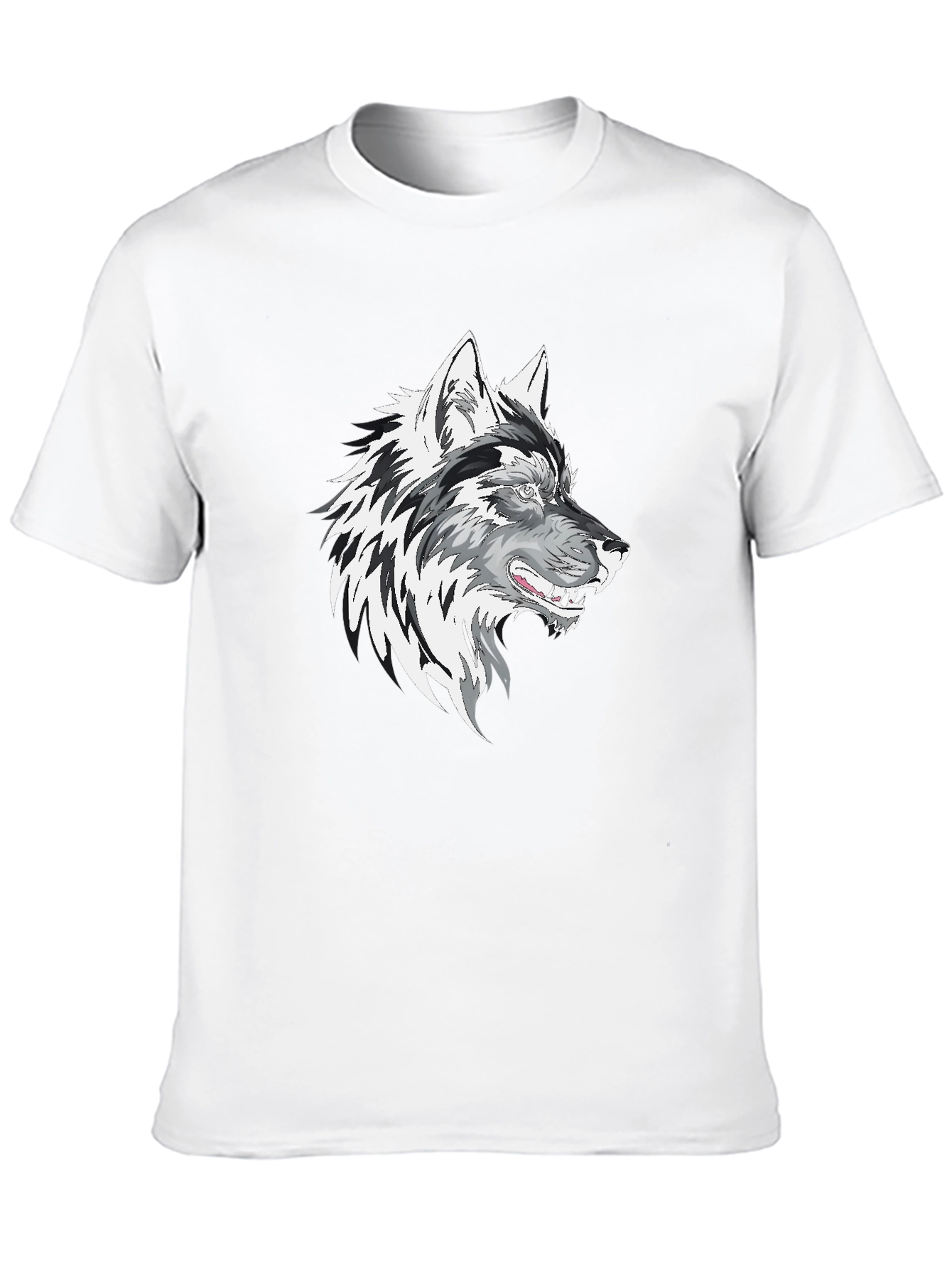 Black Wolf Graphic Print Men's T-Shirt view 10