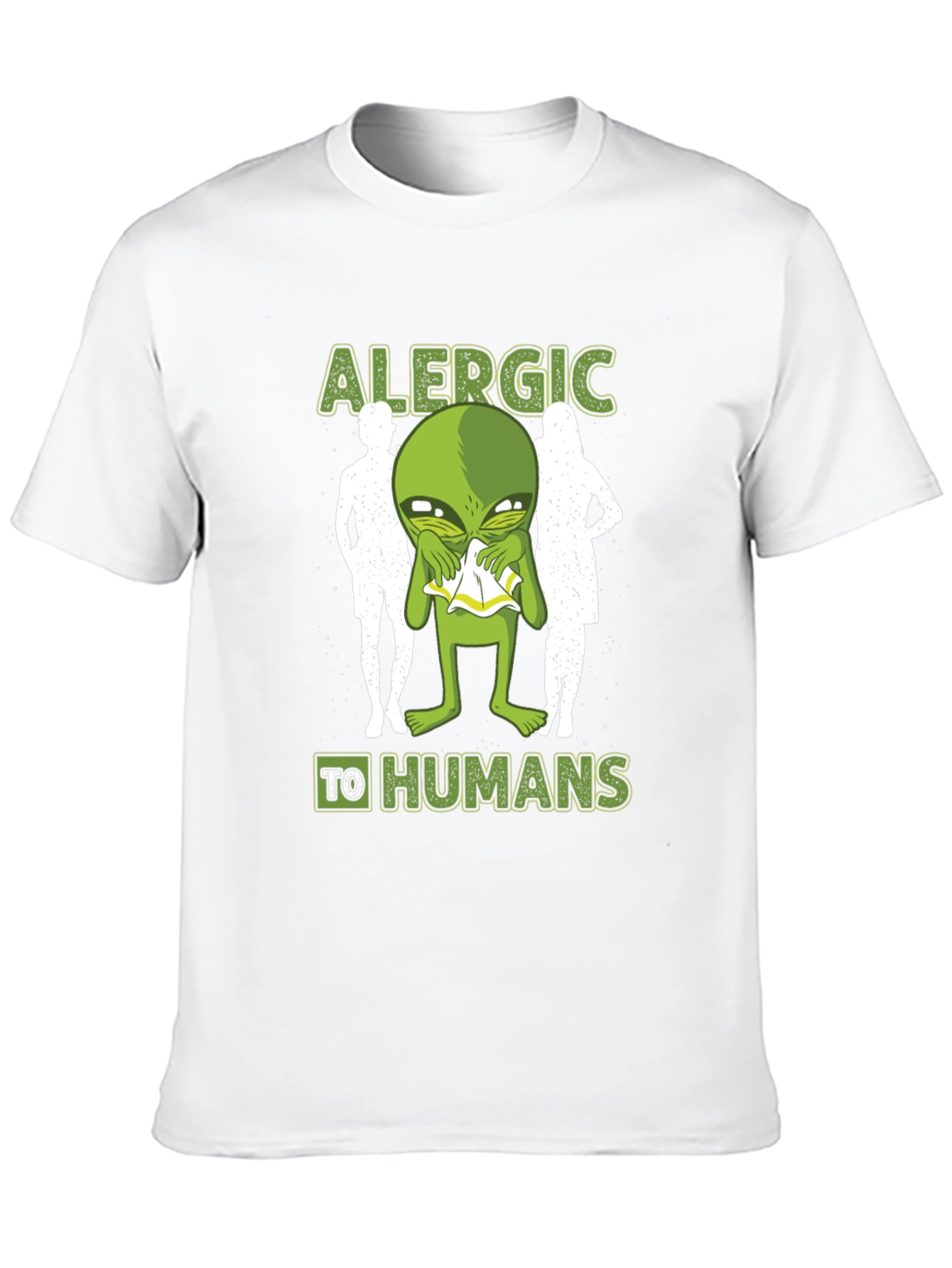 Allergic to Humans Alien Graphic Tee - 10