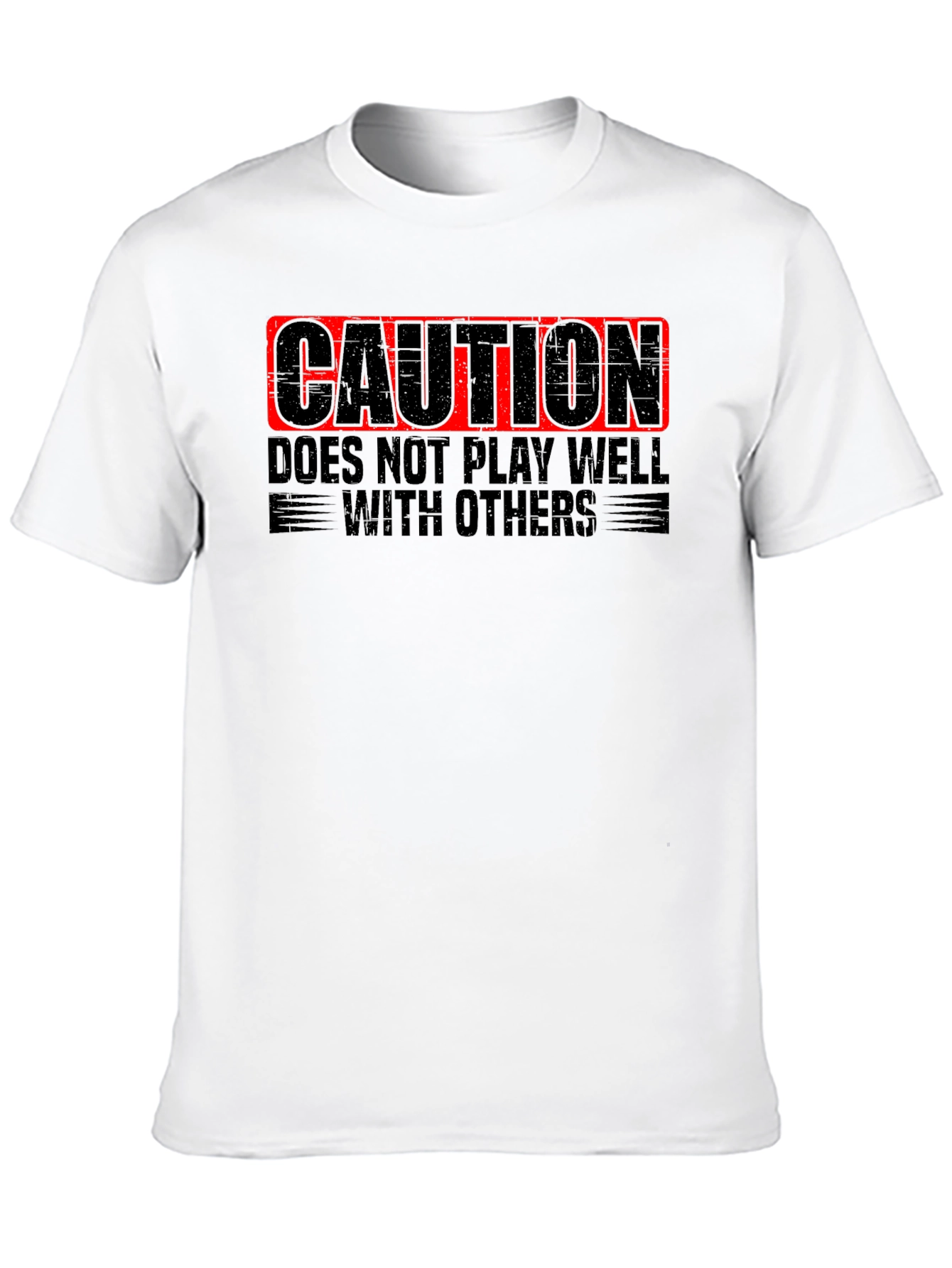 Black Caution: Doesn't Play Well with Others - Novelty T-Shirt view 10