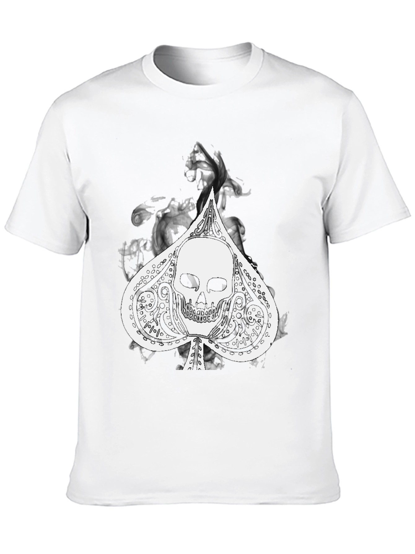 Black Skull Spade Graphic Black Tee view 10