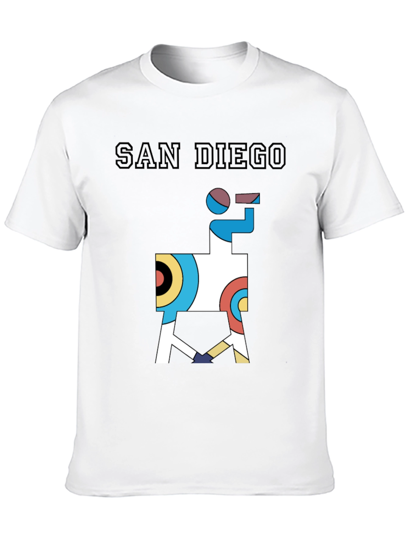 Black San Diego Graphic Tee - Abstract Geometric Llama Shirt view 10