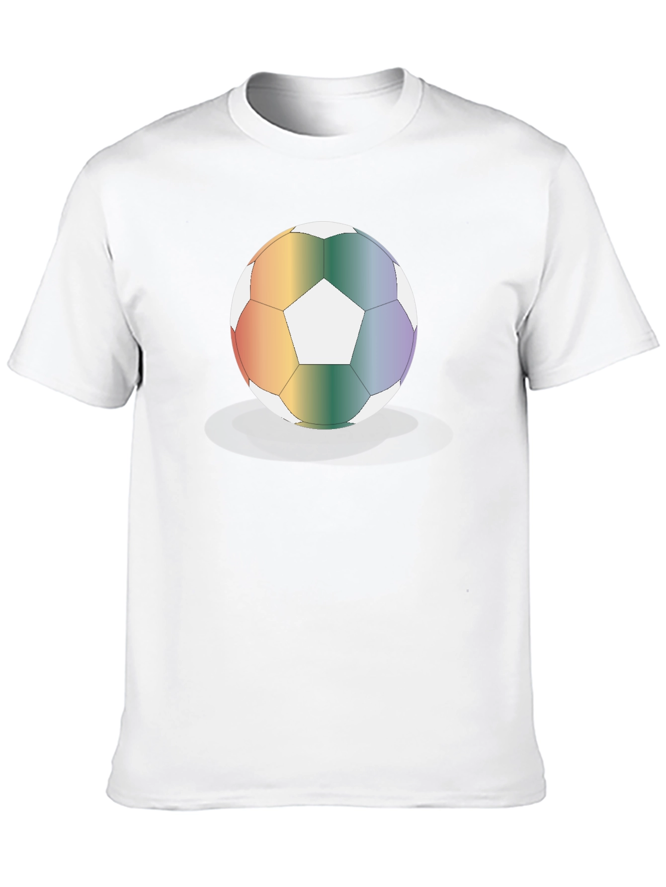 Black Rainbow Soccer Ball Graphic Tee - Stylish & Unique view 10