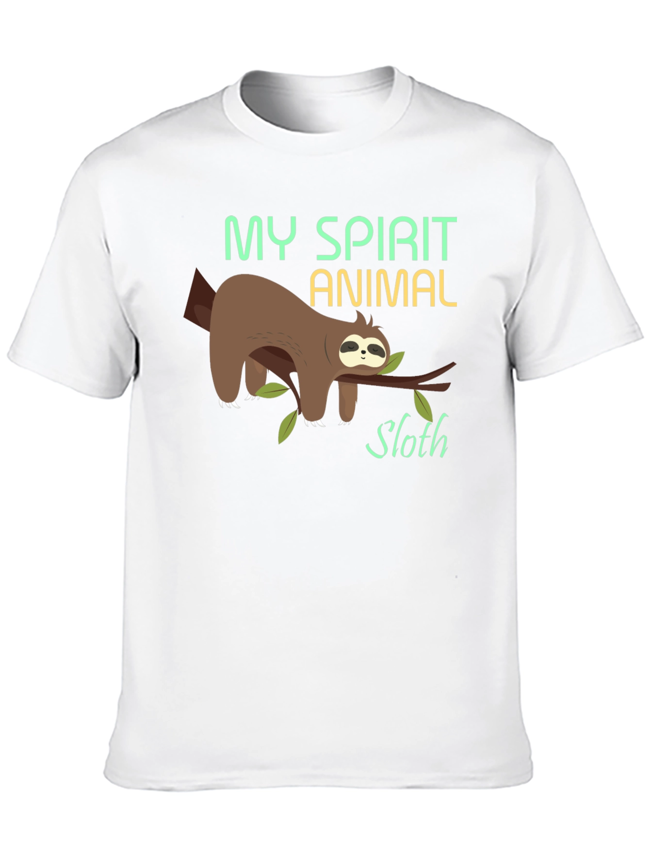 Black My Spirit Animal Sloth T-Shirt - Funny Lazy Tee view 10