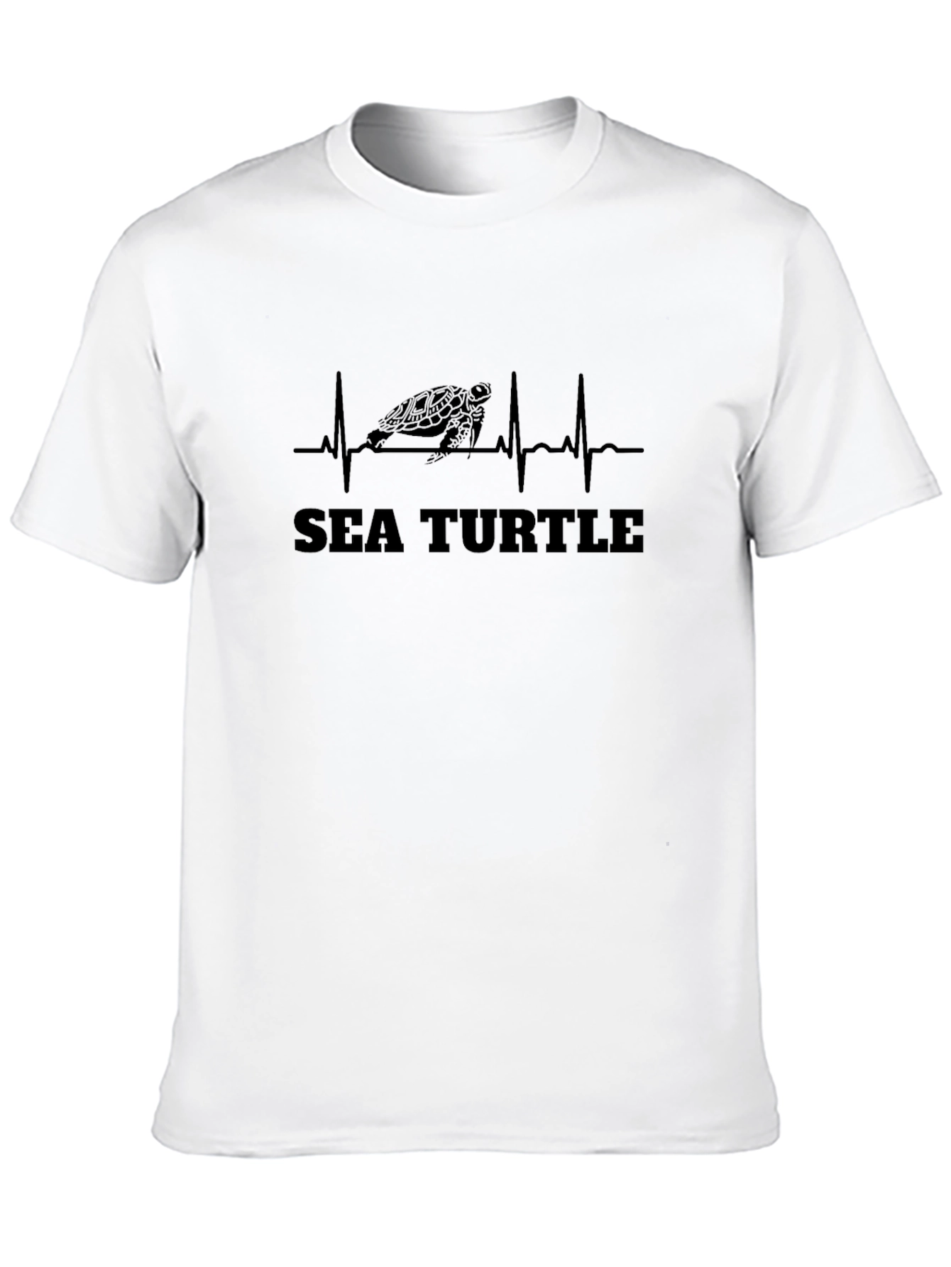 Black Sea Turtle Heartbeat T-Shirt view 10