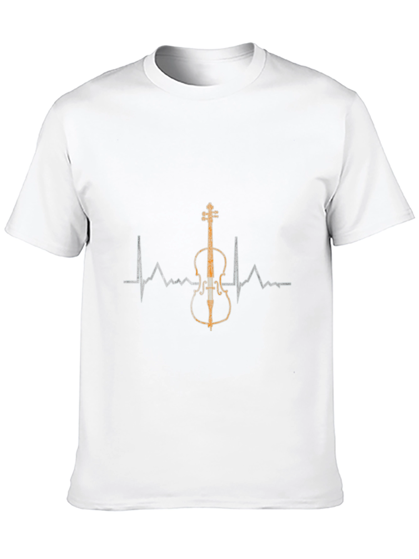 Black Musical Heartbeat T-Shirt - Black, Cello Design view 10