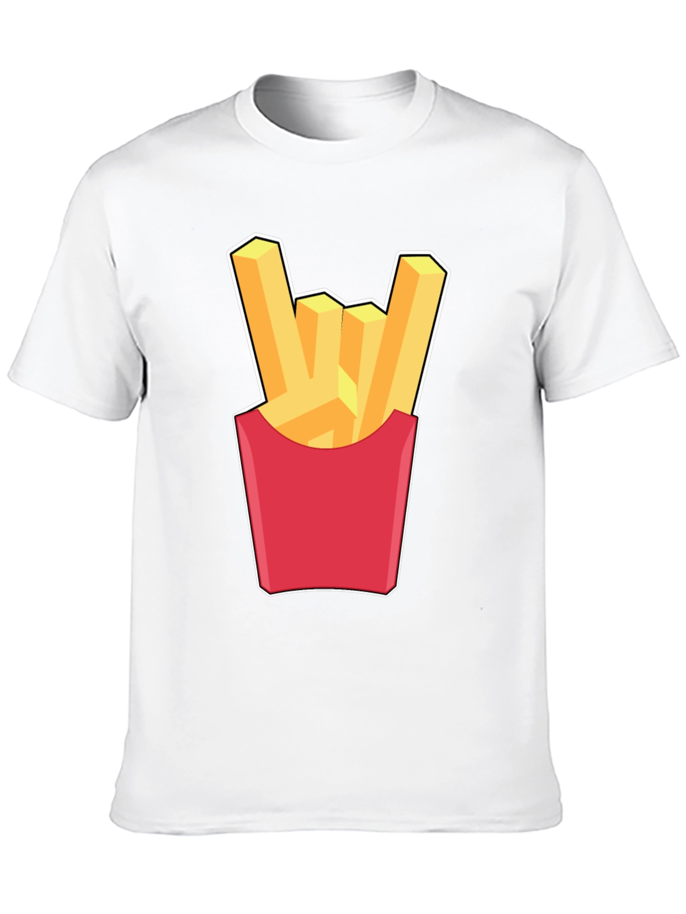 Black French Fries Rock On Graphic T-Shirt - Black view 10