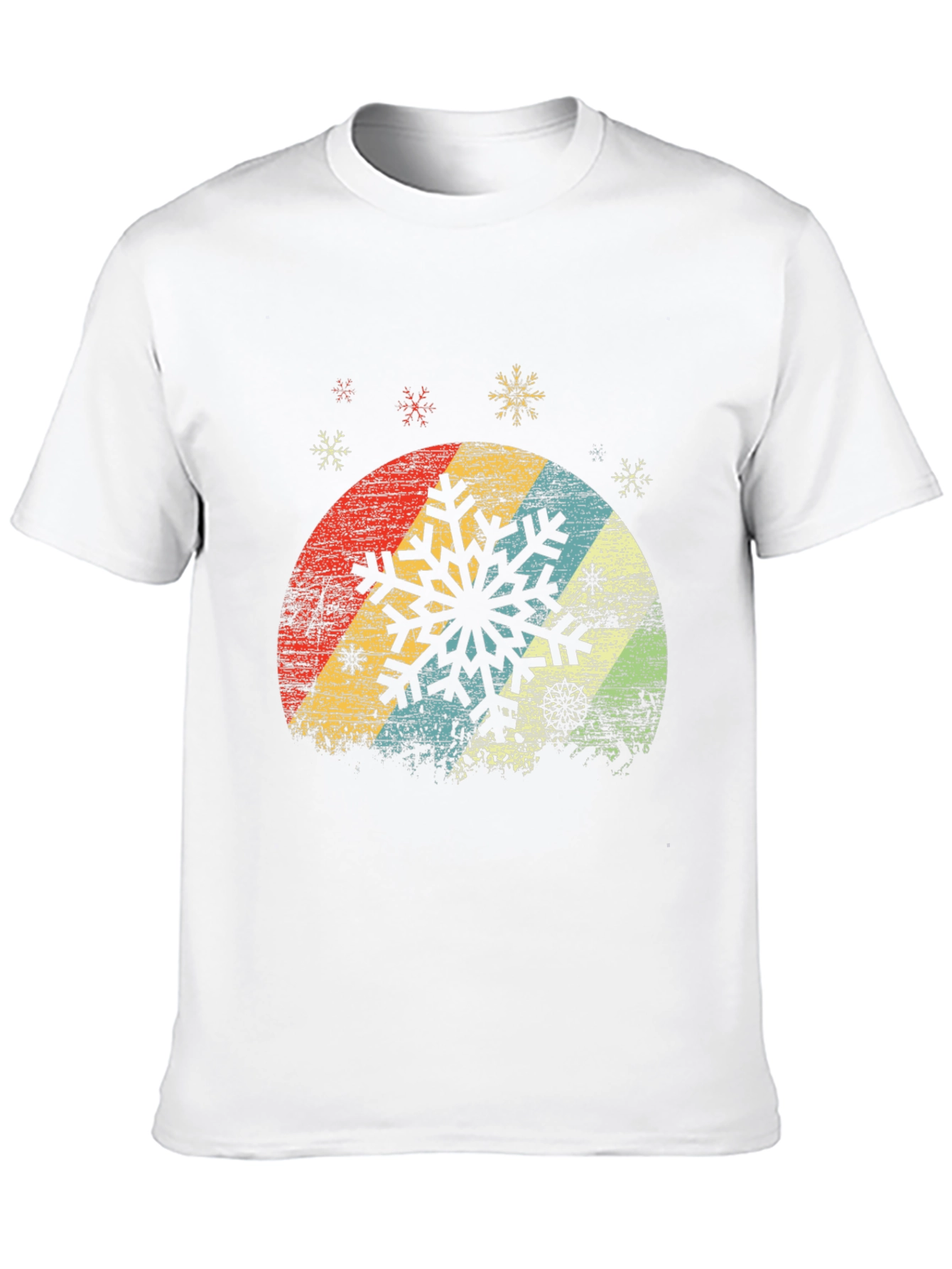 Black Retro Snowflake Graphic Tee - Vintage Winter Style view 10