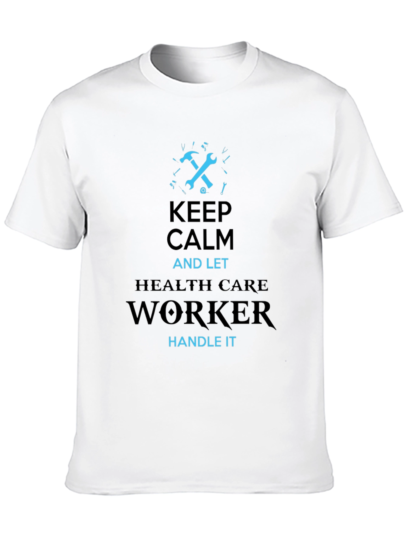 Black Keep Calm Healthcare Worker T-Shirt - Black view 10