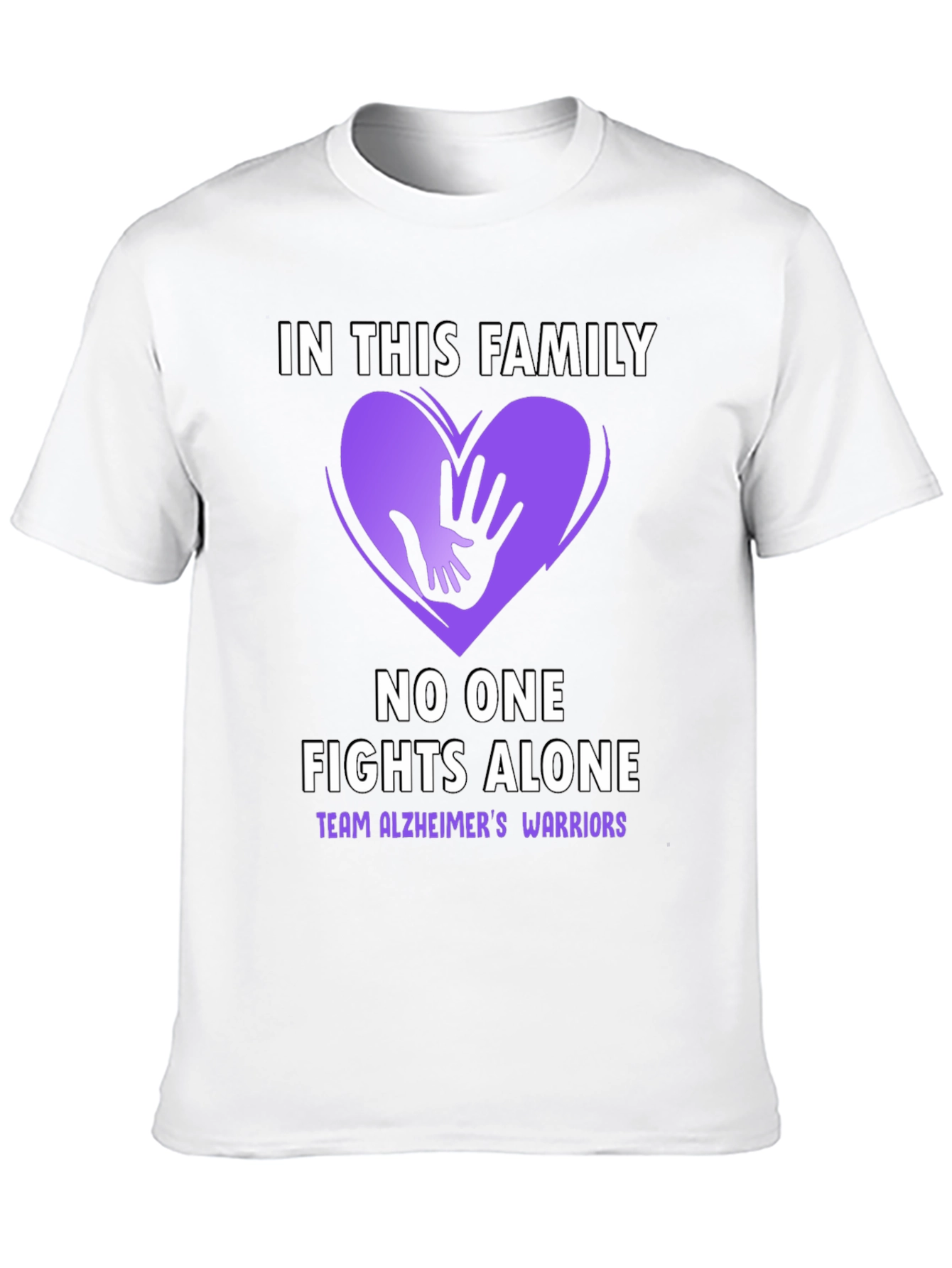 Black Alzheimer's Awareness T-Shirt - In This Family No One Fights Alone view 10