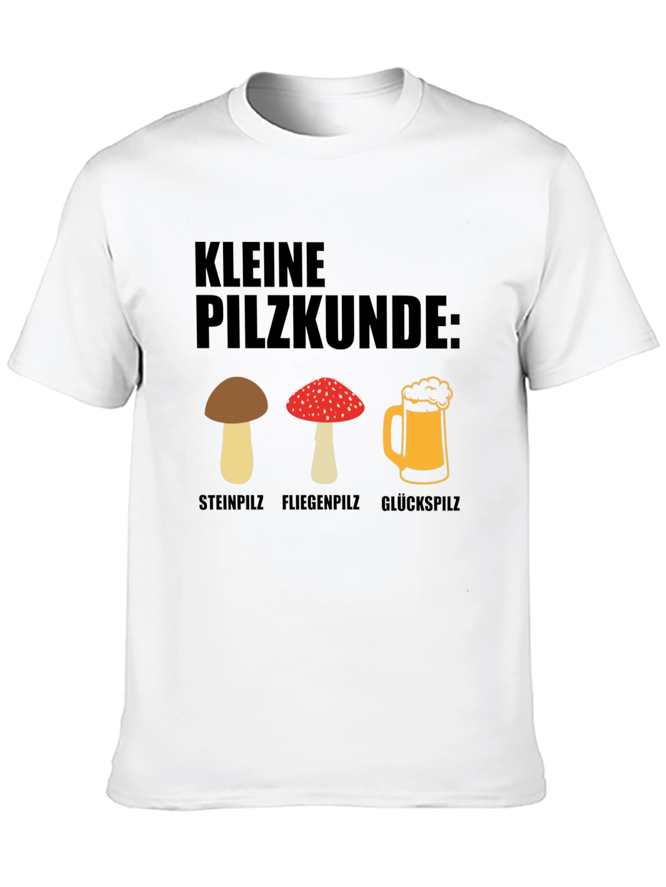 Black Kleine Pilzkunde Funny Mushroom and Beer T-Shirt view 10