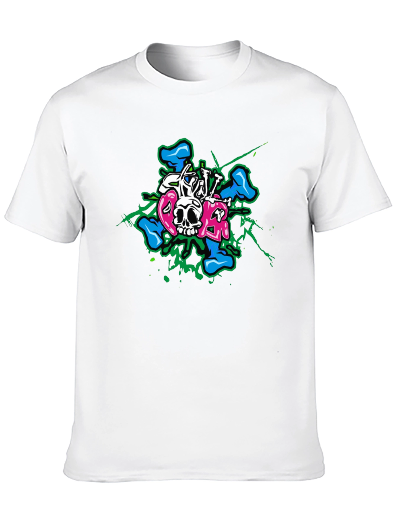 Black Edgy Skull Bones Graphic T-Shirt view 10