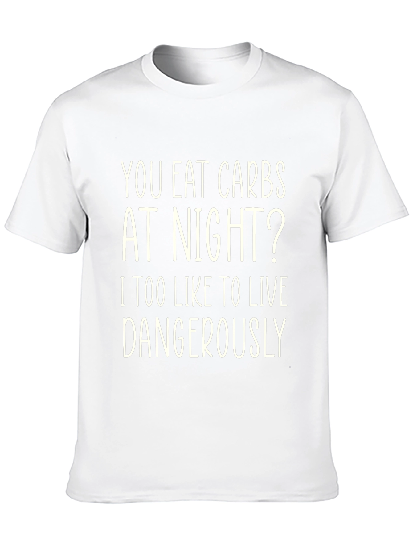 Black Funny 'You Eat Carbs at Night?' Graphic T-Shirt view 10