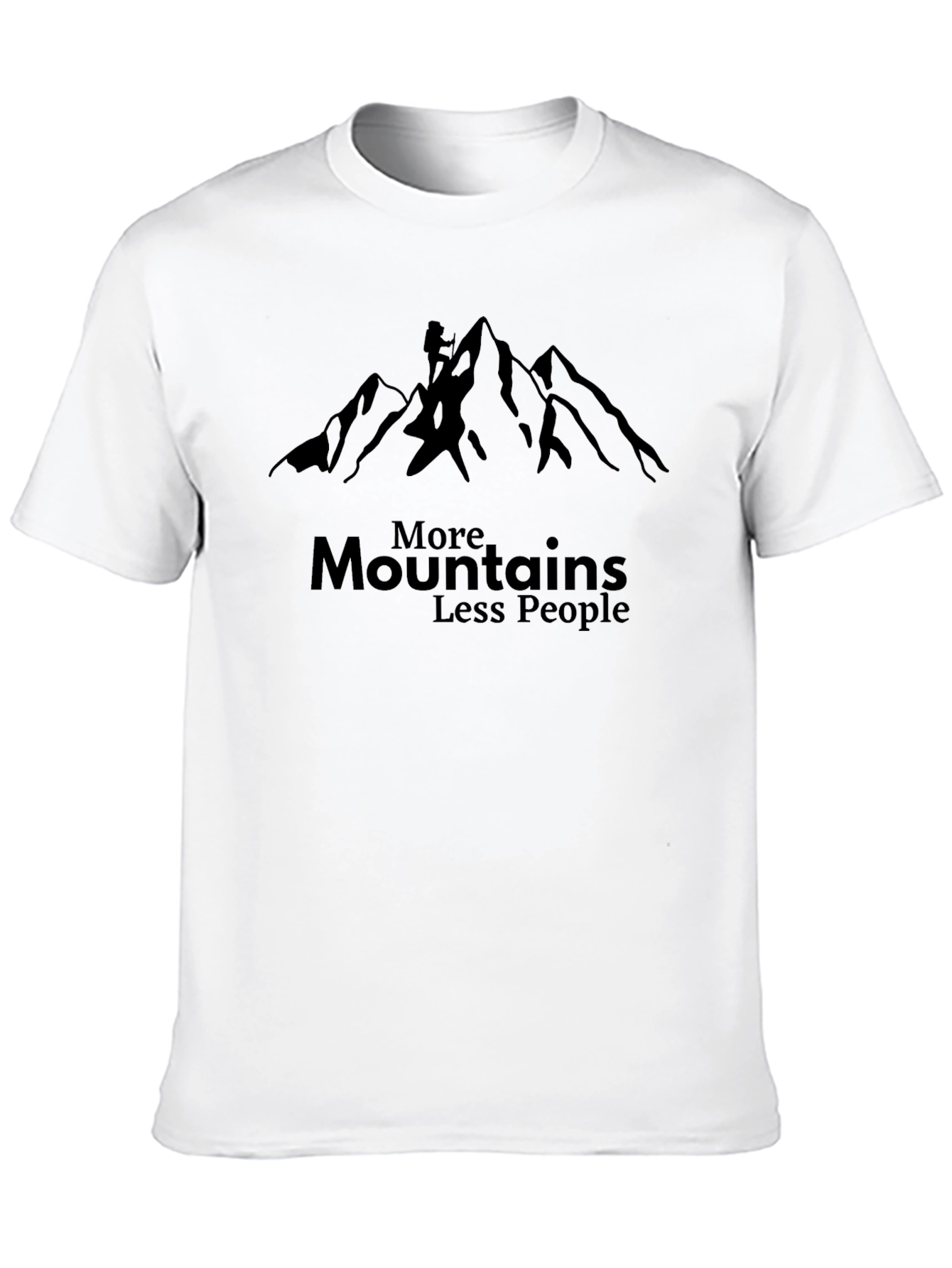 Black More Mountains Less People Graphic Tee view 10