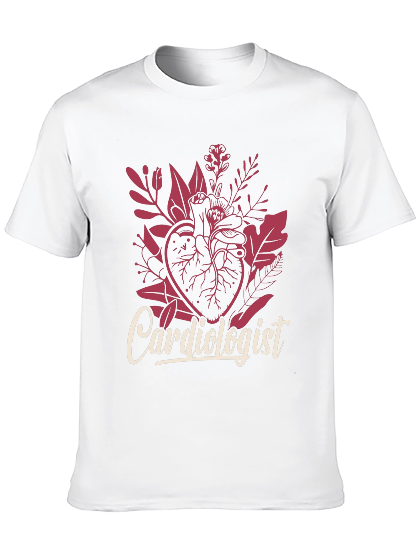 Black Cardiologist Heart Floral Graphic T-Shirt view 10