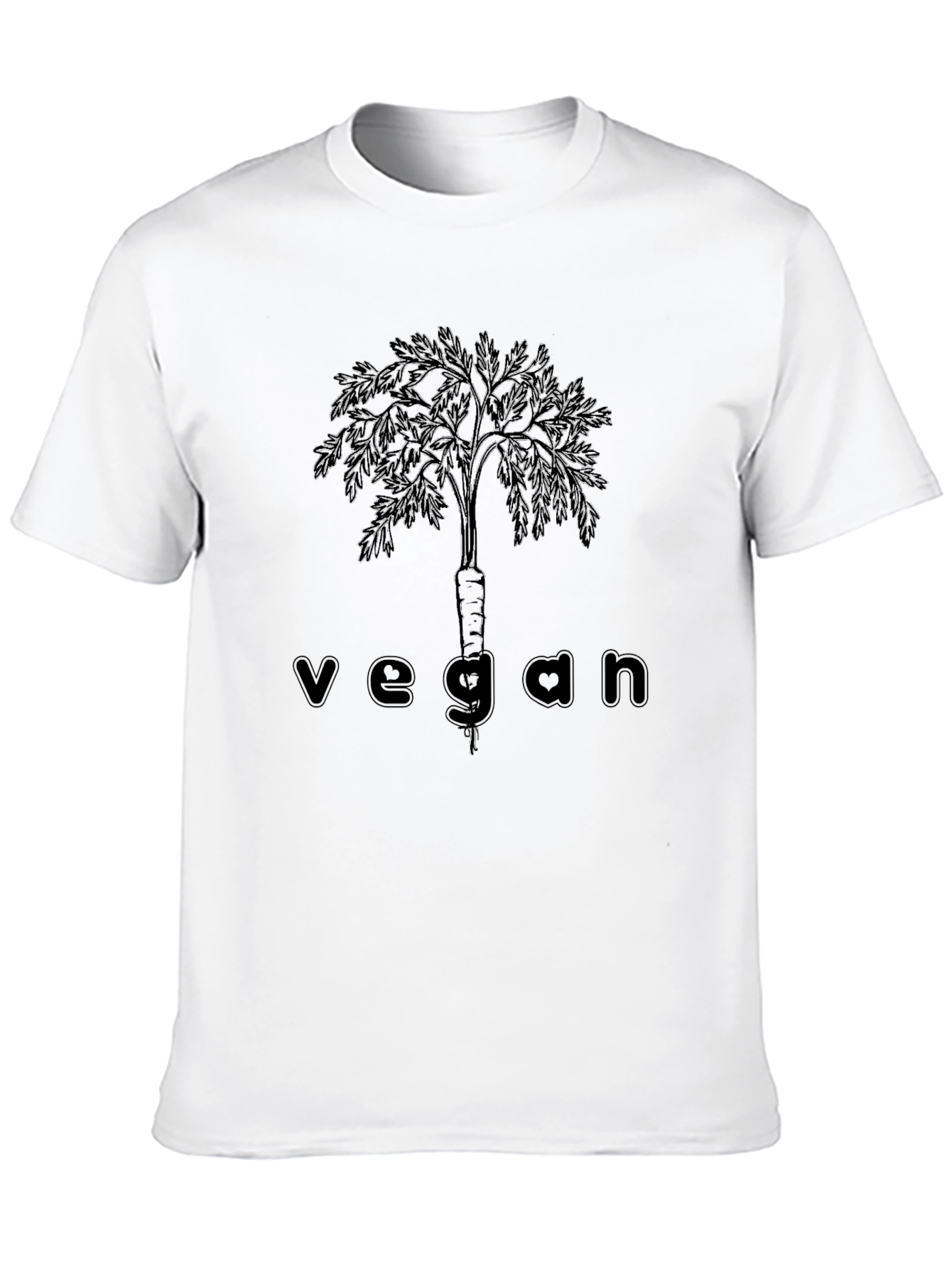 Black Vegan Carrot Tree Graphic Tee - Unisex Black T-Shirt view 10