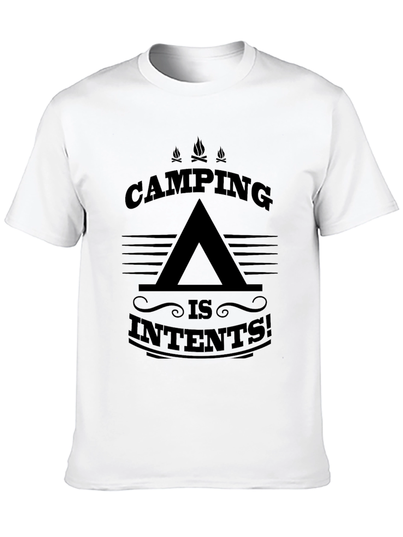 Camping is Intents! Men's Black Graphic T-Shirt - 10