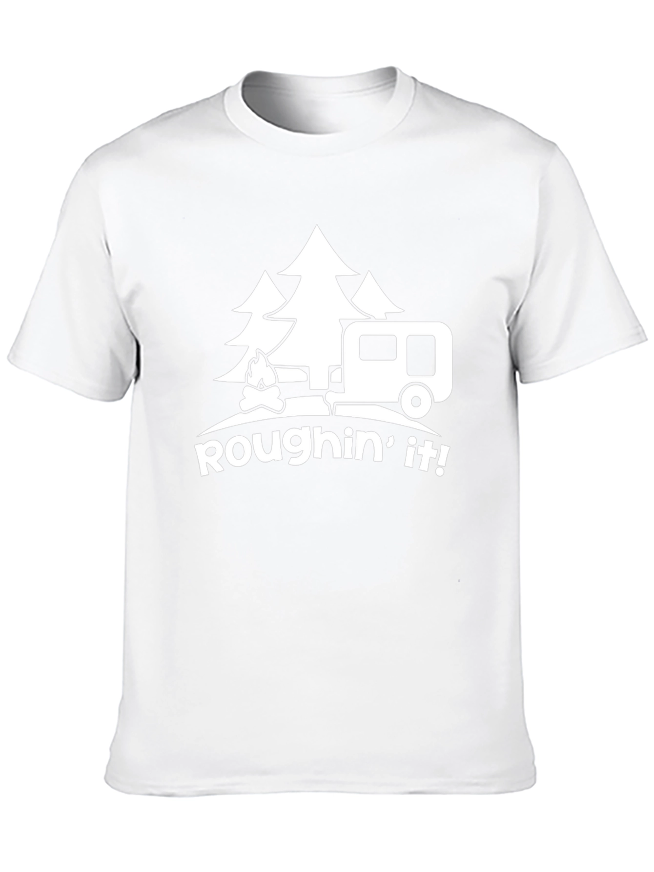 Black Roughin' It Camping T-Shirt - Outdoor Adventure Tee view 10