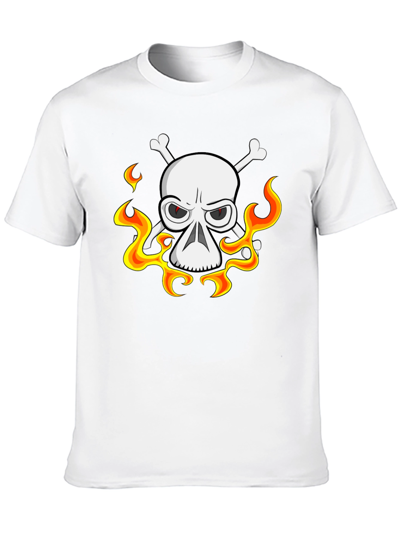 Black Skull & Crossbones Graphic Tee - Black Cotton T-Shirt view 10