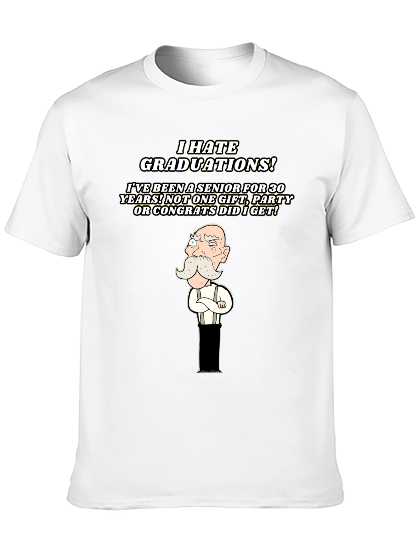 Black I Hate Graduations! Black T-Shirt view 10