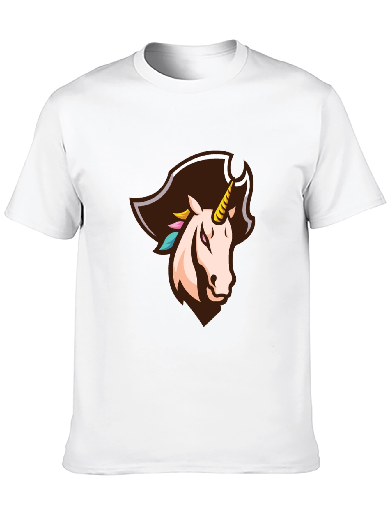 Black Pirate Unicorn Graphic Tee - Black Cotton T-Shirt view 10