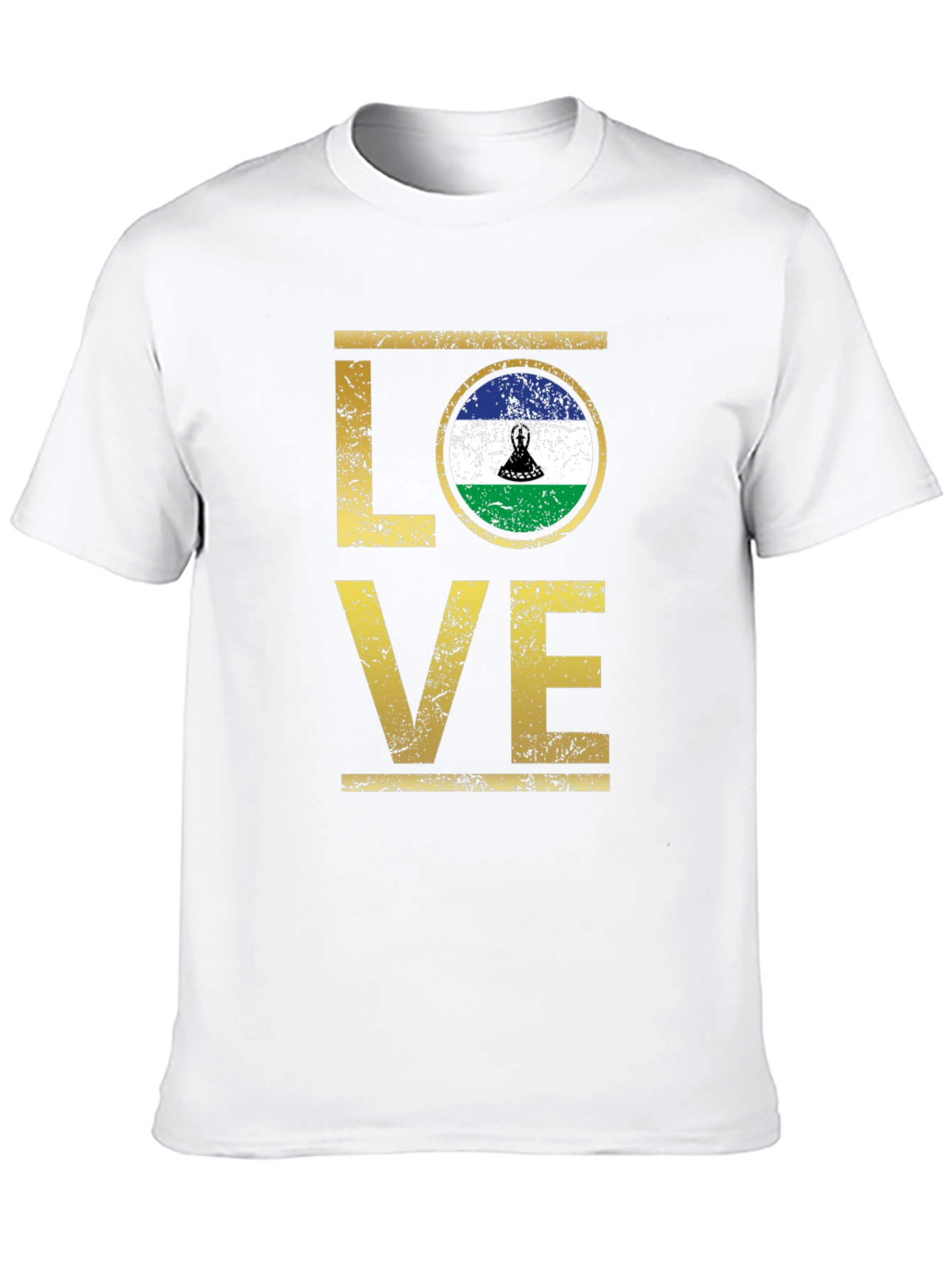 Lesotho Flag LOVE T-Shirt - 10